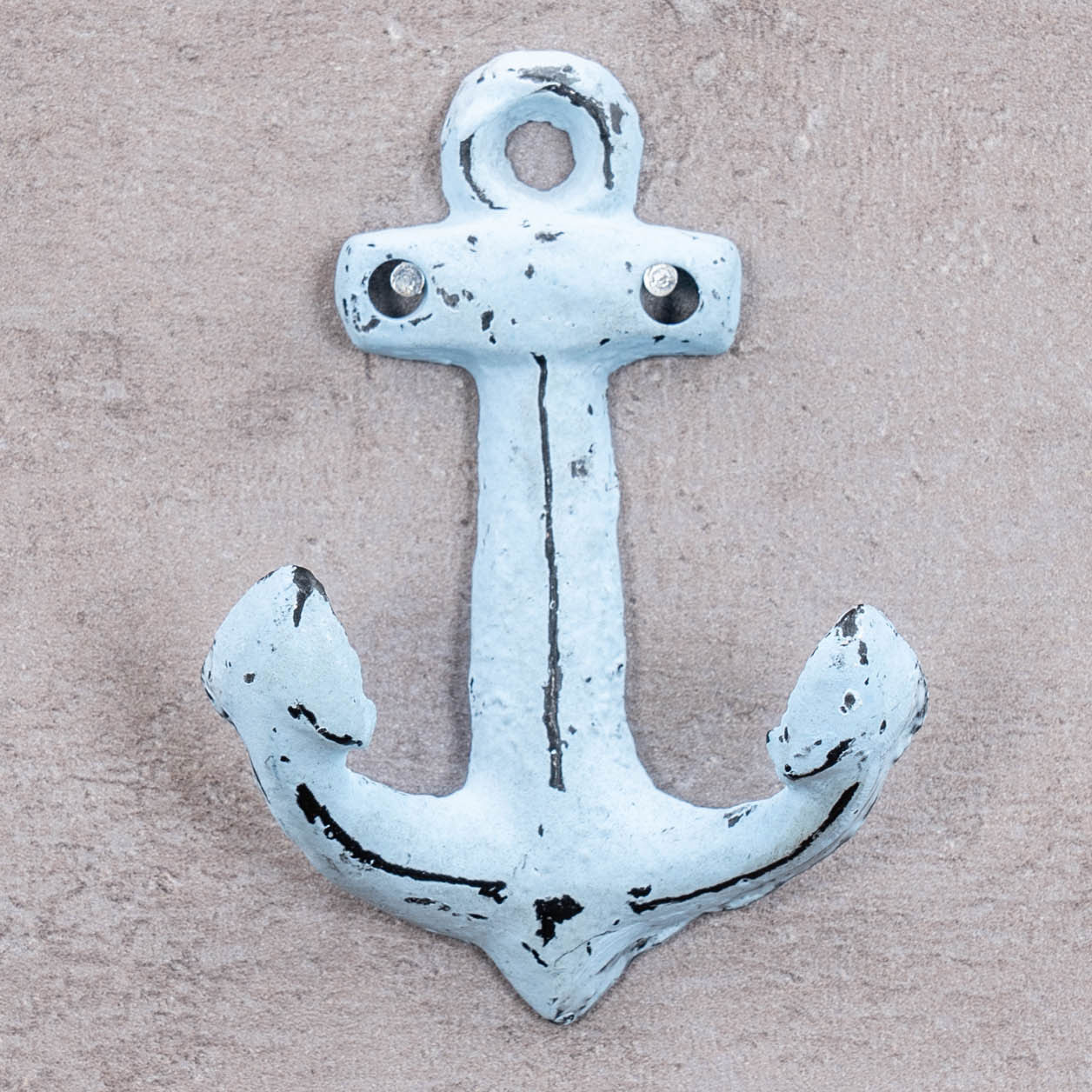 3er Set Anker Wandhaken Blau Weiß Metall Garderobenhaken Maritime Deko Metallhaken