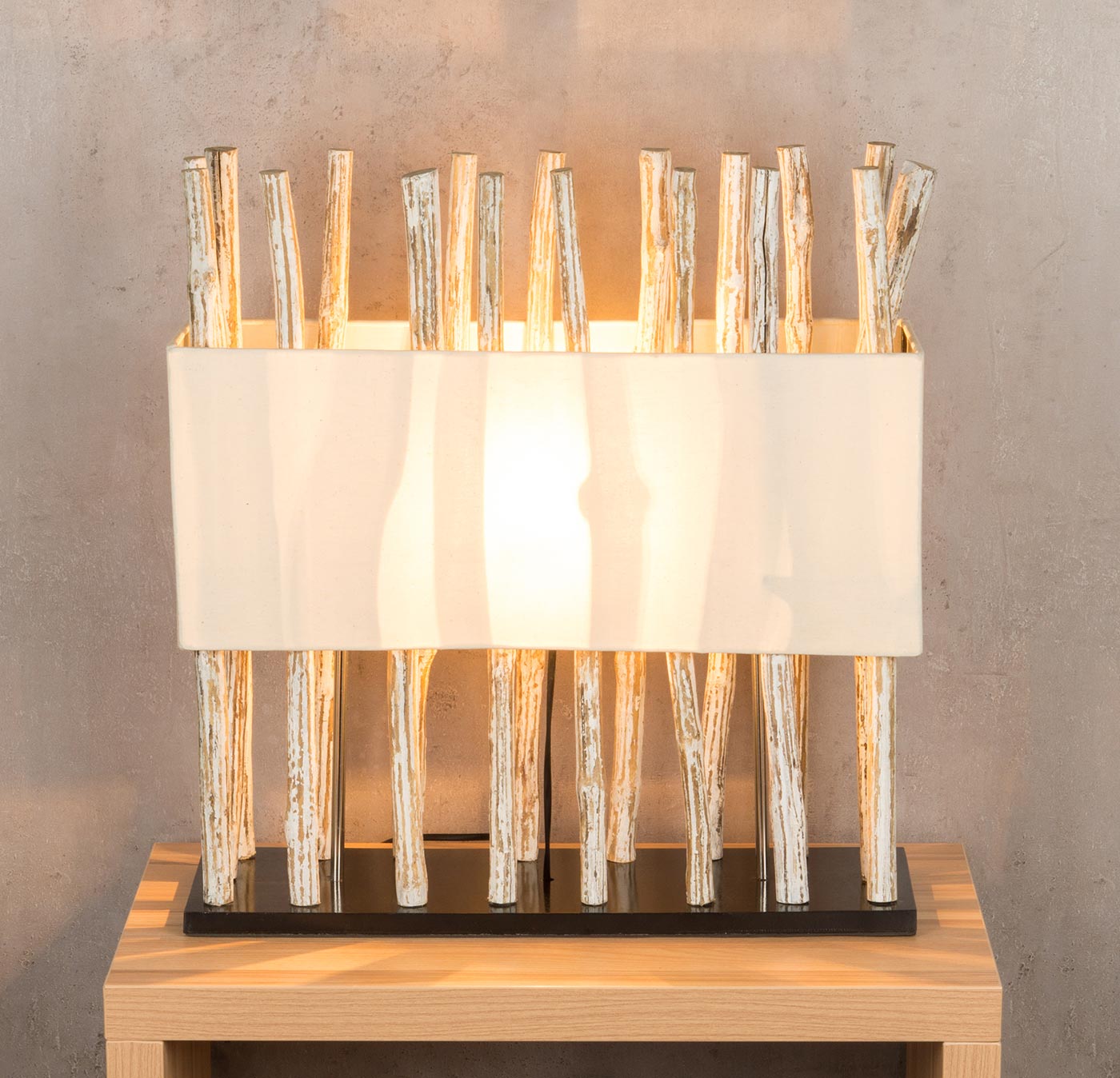 Lampe Tischlampe aus Holz Holzlampe Tischleuchte Treibholz 54cm hoch