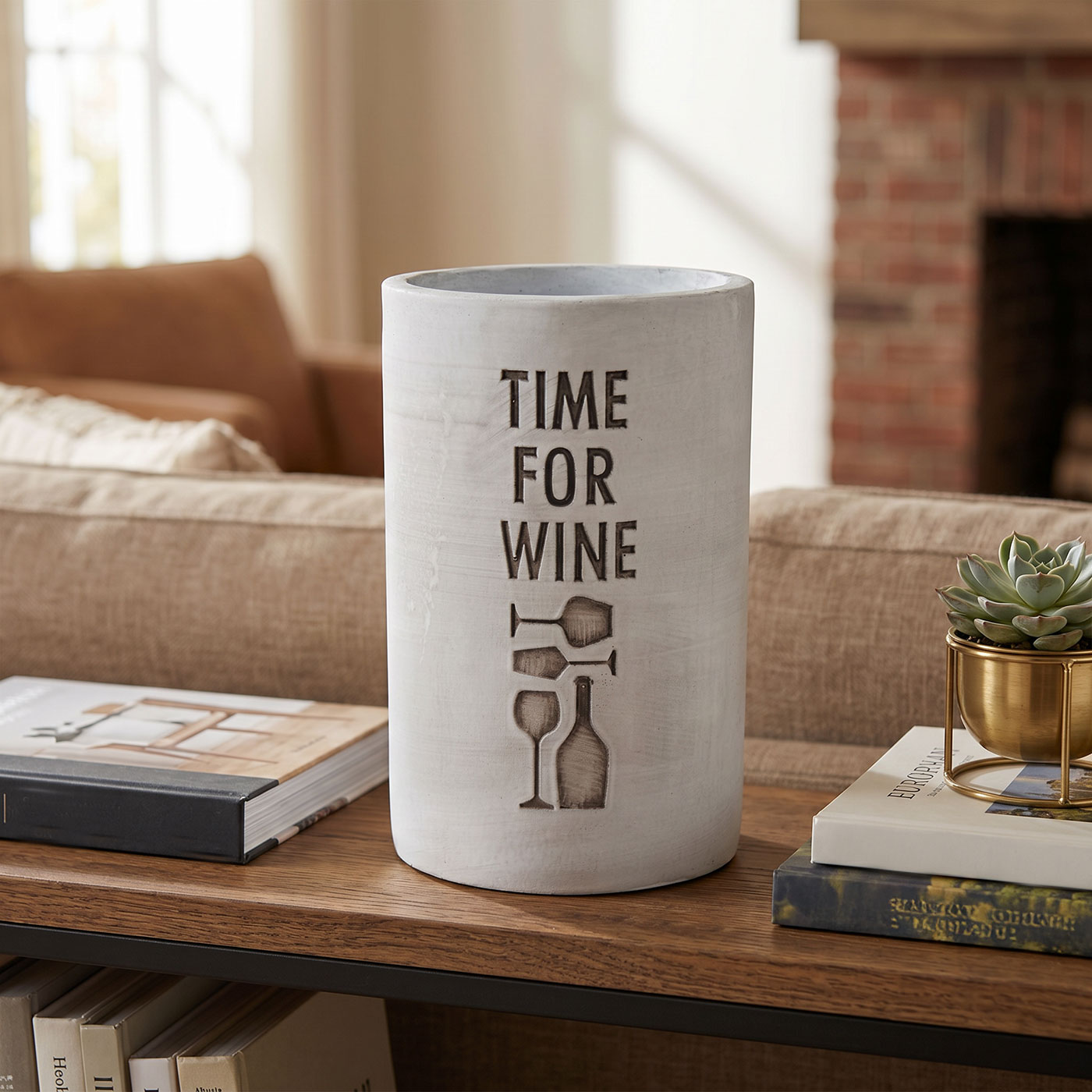 Beton Weinkühler Grau H21cm Flaschenkühler Time For Wine Sektkühler Tischdeko