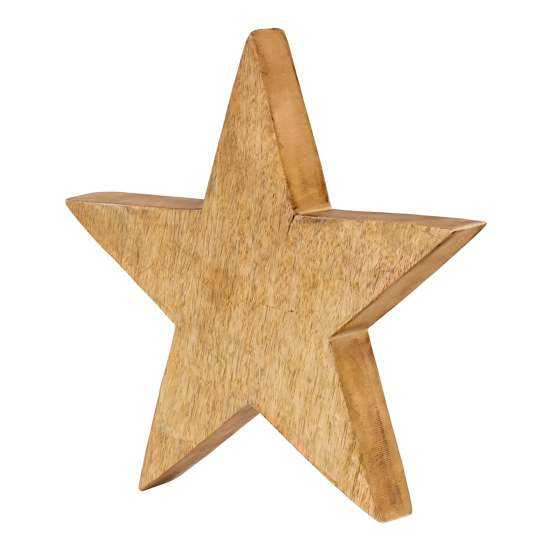 Stern Holzstern Mango 30cm Mangoholz Braun Natur Deko Tischdeko Holzdeko
