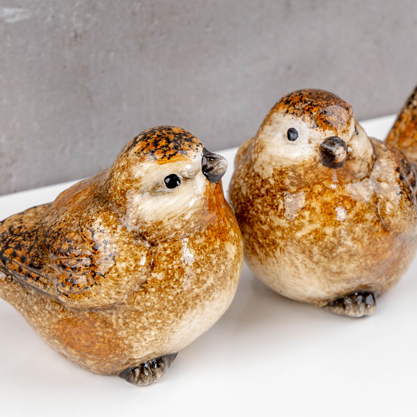 2er Set Vogelfigur Keramik Dekofigur Vogel Tischdeko Deko Aufsteller Skulptur