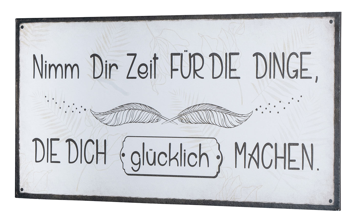 Wandbild 40x20cm Nimm dir Zeit Glück Spruch Deko Wandschild Freunde Bild Deko