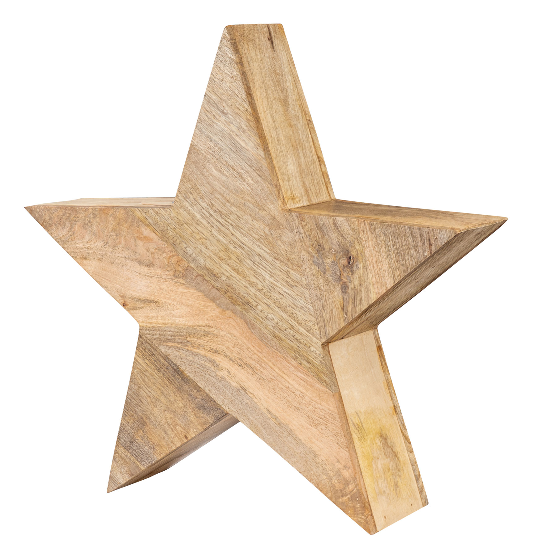 XL Stern Holzstern Mango 48cm Mangoholz Braun Natur Deko Tischdeko Holzdeko