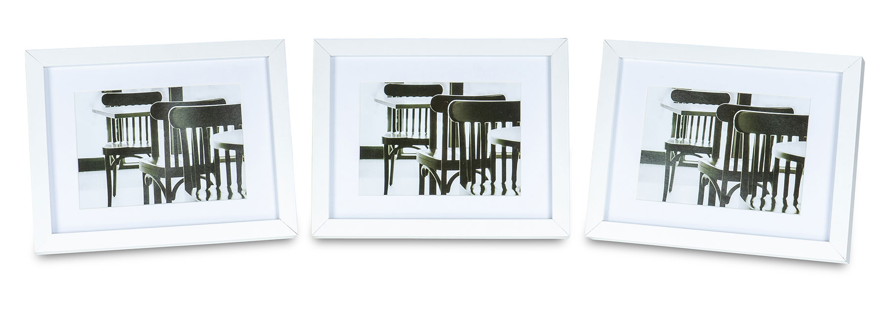 levandeo 3er Set Bilderrahmen 13x18cm Weiß Holz MDF Glasscheiben Rahmen
