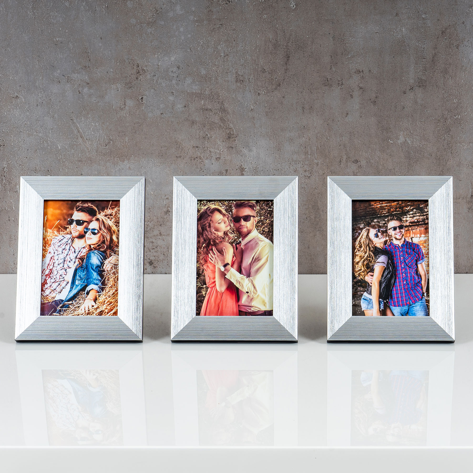 3er Set Bilderrahmen 10x15cm Aluminium Schwarz Fotorahmen Einzelrahmen Tischdeko