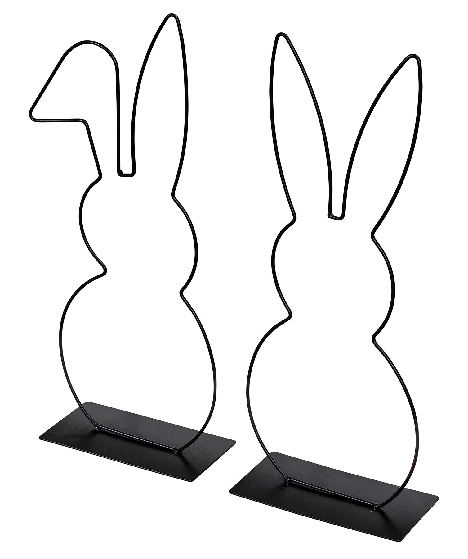 2er Set Hase Aufsteller Metall H50cm Schwarz Osterdeko Tischdeko Frühlingsdeko