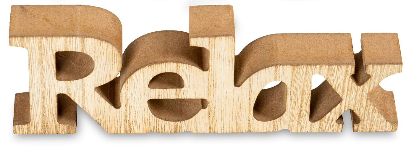 levandeo 3er Set Schriftzug Holz Love Home Relax Natur braun Aufsteller Deko