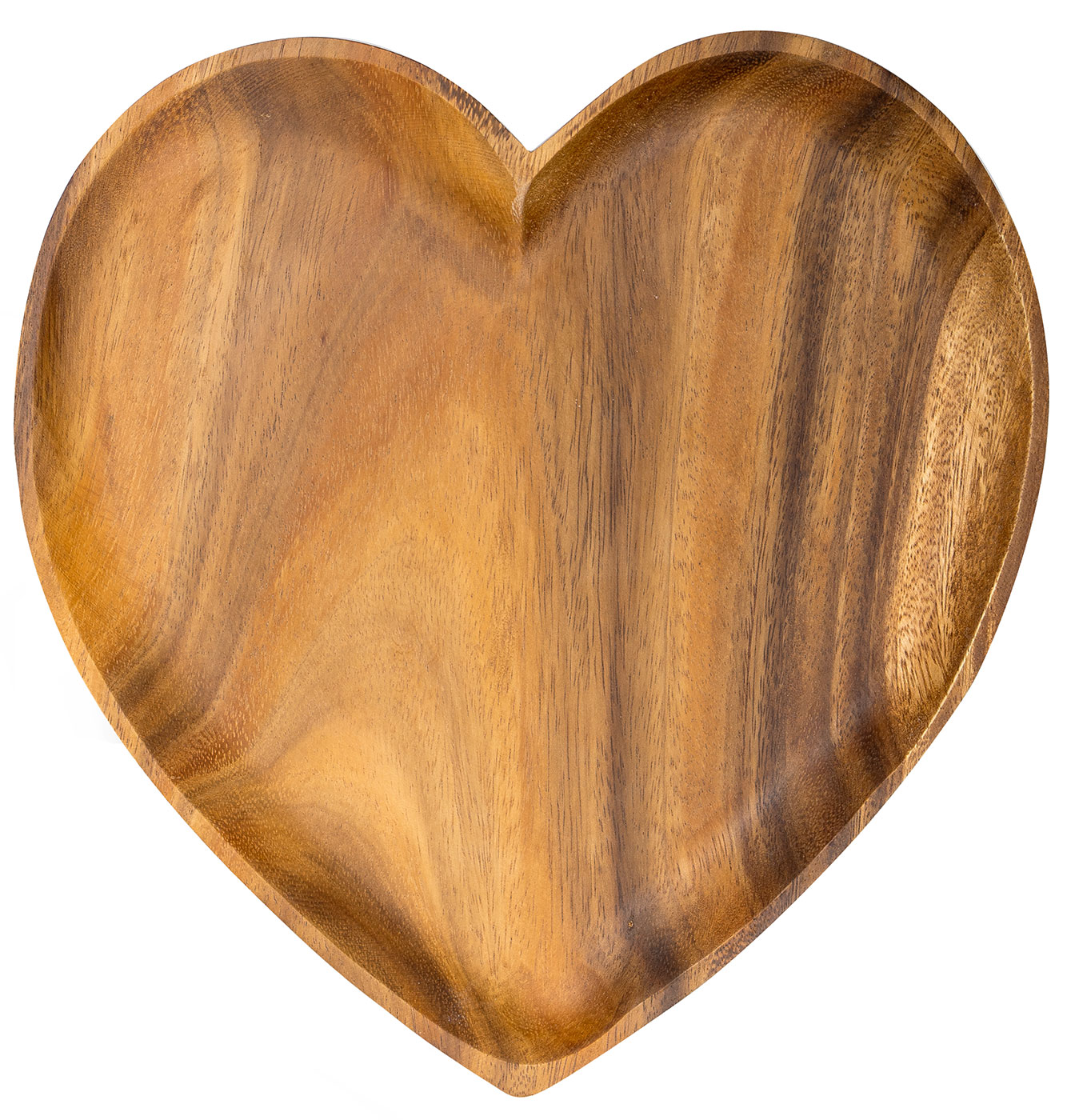 Holzschale Akazie 25cm Herz Teller Snackschale Schale Obstschale Dekoschale Holz