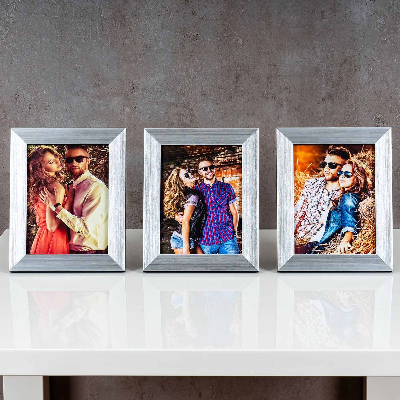 3er Set Bilderrahmen 15x20cm Aluminium Schwarz Fotorahmen Einzelrahmen Tischdeko