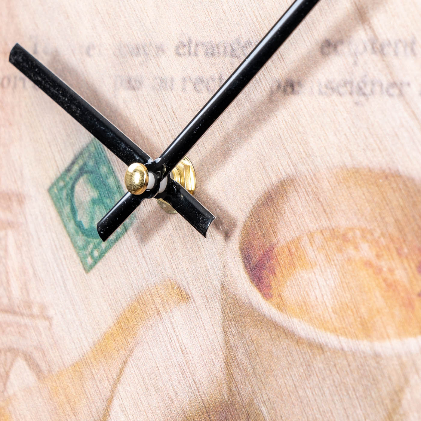 Wanduhr Holz 30x30cm Rund Holzuhr Uhr Holzbild Coffee Kaffee Küchenuhr Küche Deko