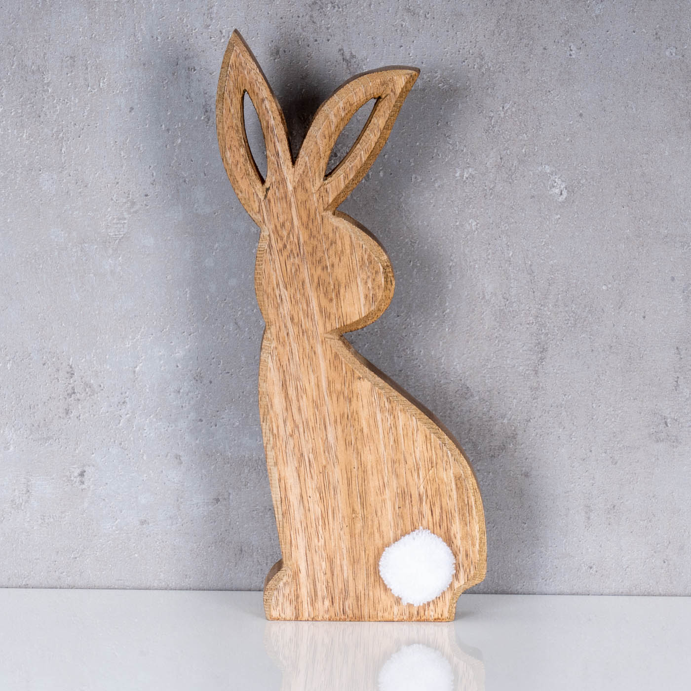 Hase H25cm Mangoholz Holz Osterhase Osterdeko Dekoaufsteller Deko Figur Frühling