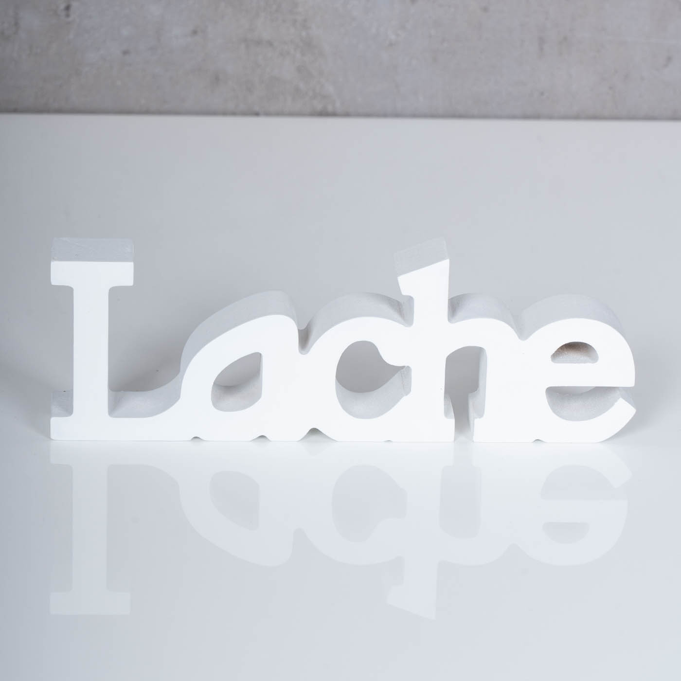3er Set Schriftzug Holz Lebe Liebe Lache Weiß Aufsteller Deko Tischdeko
