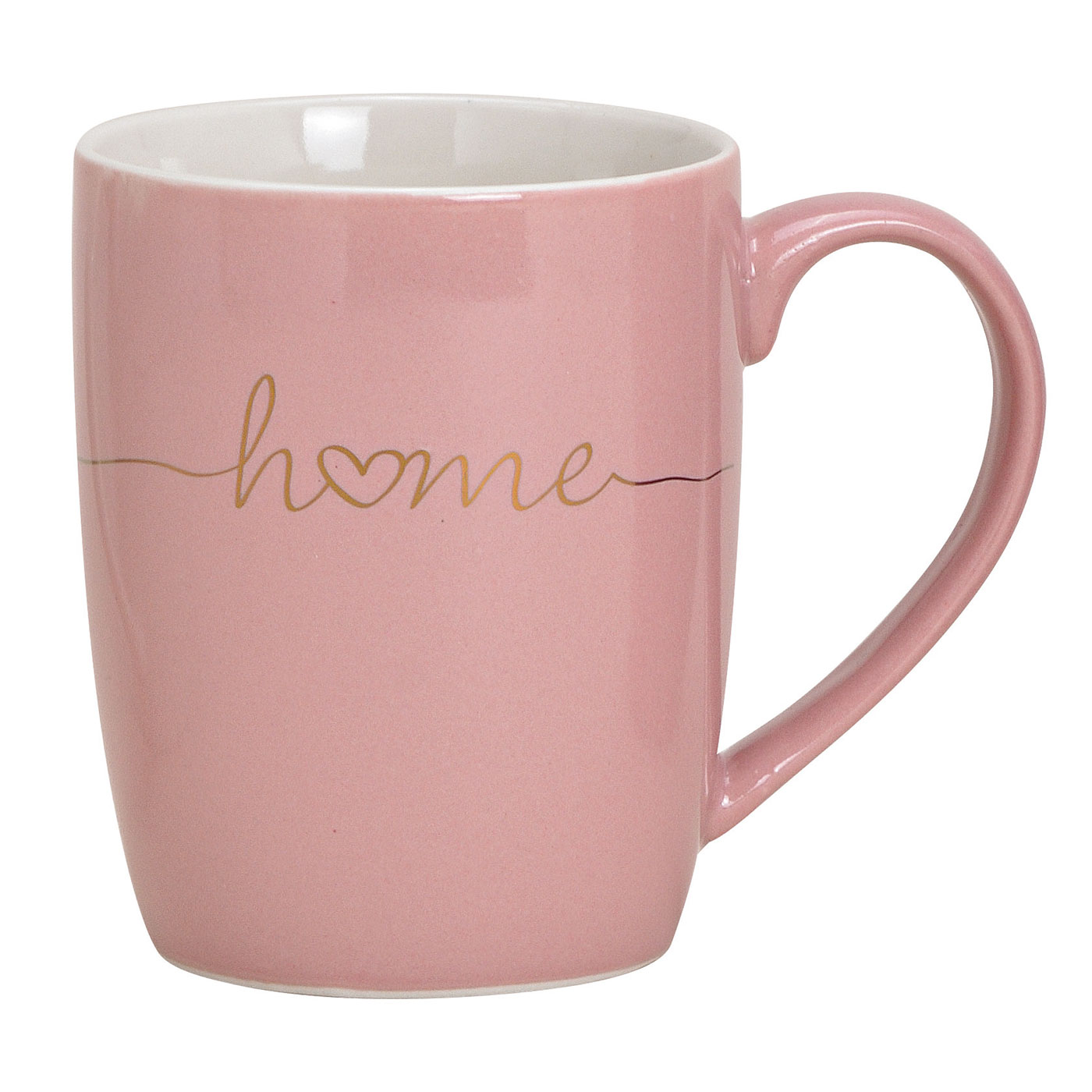 3er Set Becher 300ml Home Porzellan Pink Rosa Weiß Gold Kaffeepott Tasse