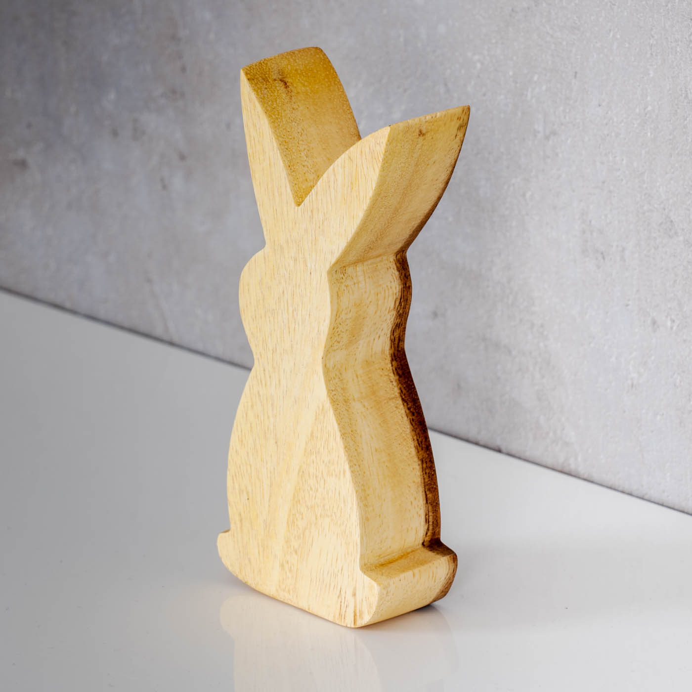 Hase H15cm Holz Osterhase Akazienholz Osterdeko Dekoaufsteller Deko-Figur Natur