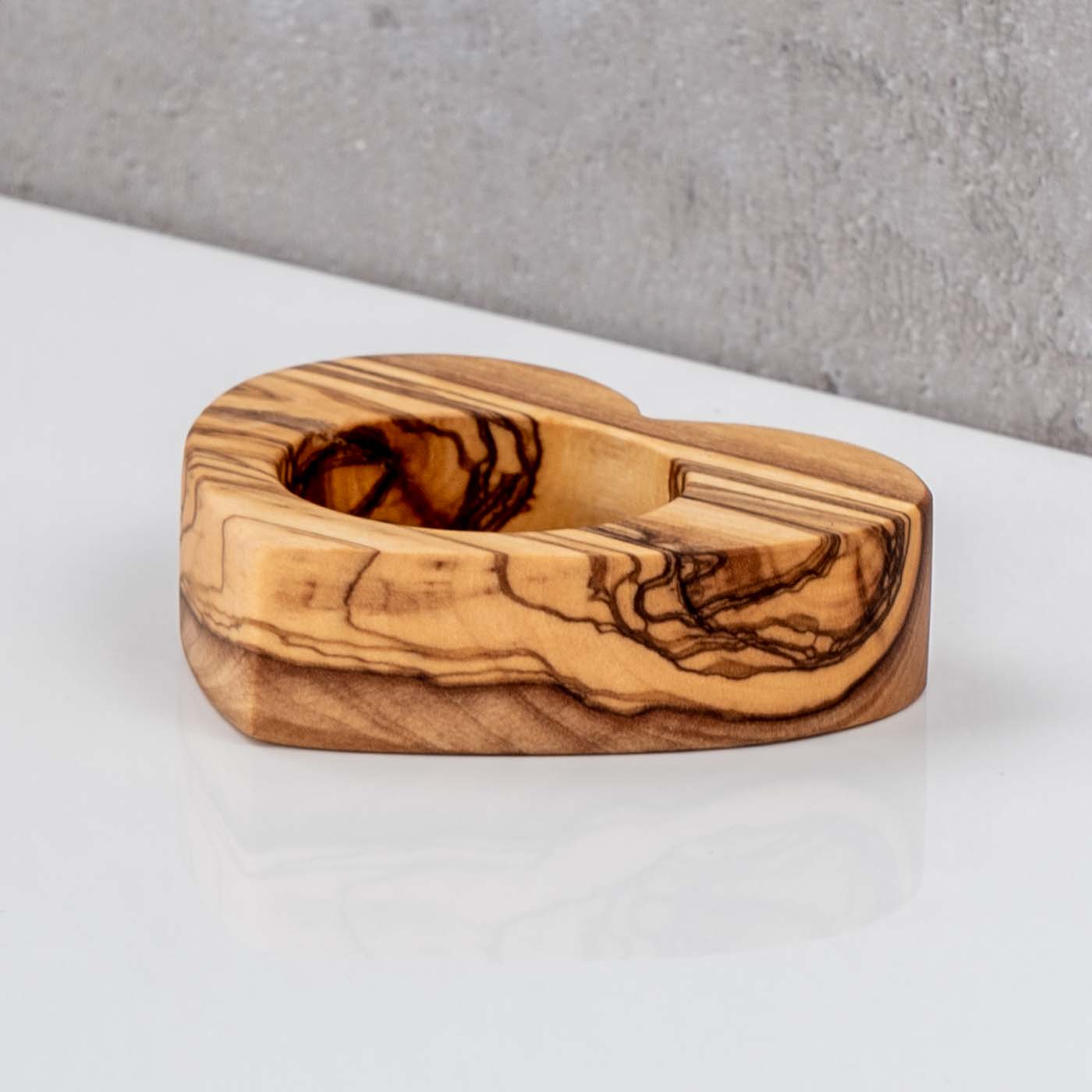 3er Set Teelichthalter Olivenholz Herz Natur Kerzenhalter Holz Tischdeko Unikat