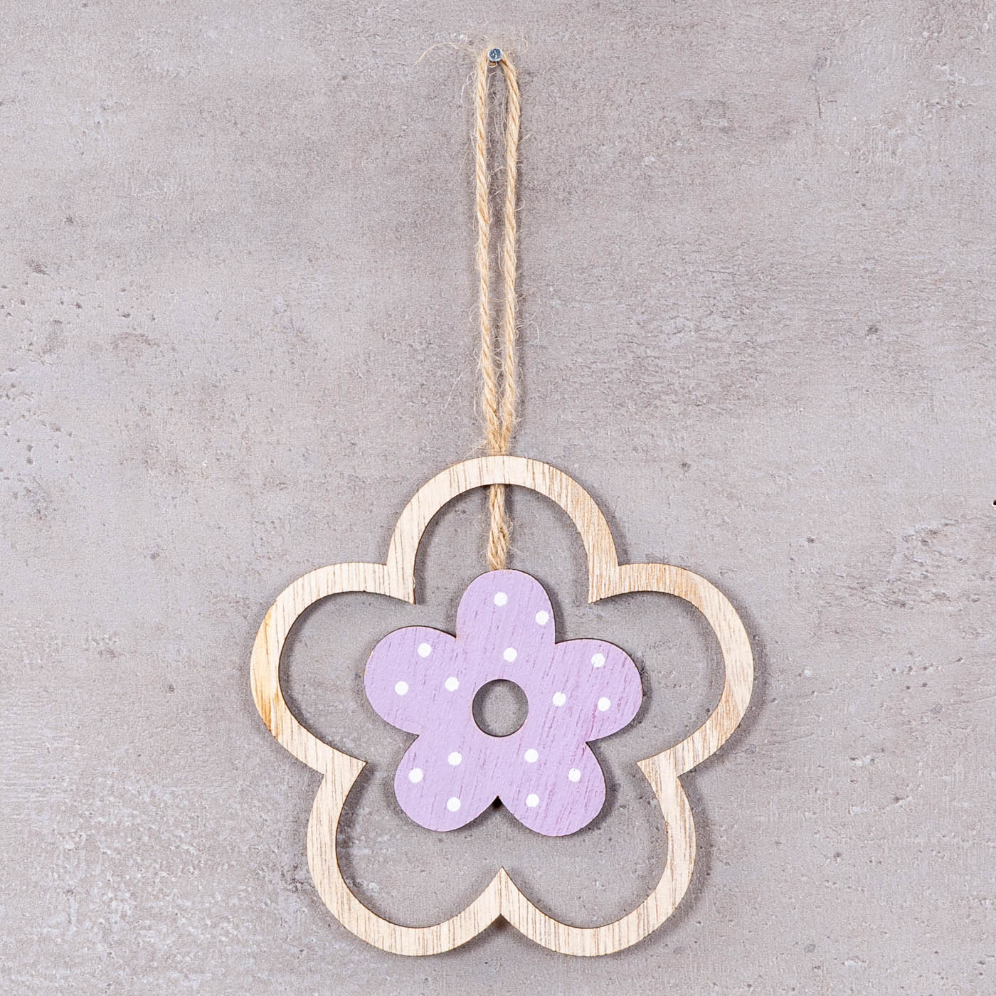 8er Set Holz Anhänger Schmetterling Blume Natur Rosa Lila Dekohänger Frühling