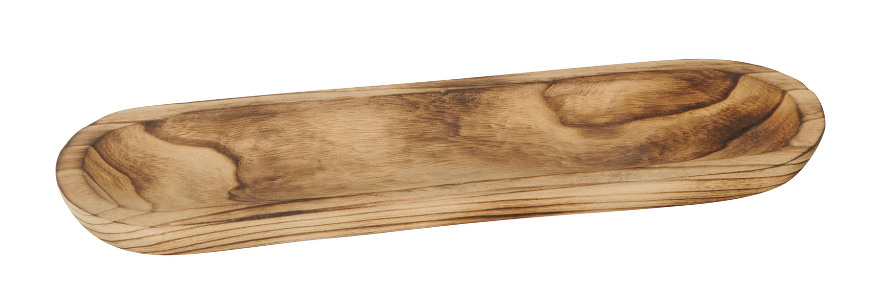 Holz-Tablett L52cm Holz Braun Geflammt Ablage Schale Holzschale Natur Tischdeko