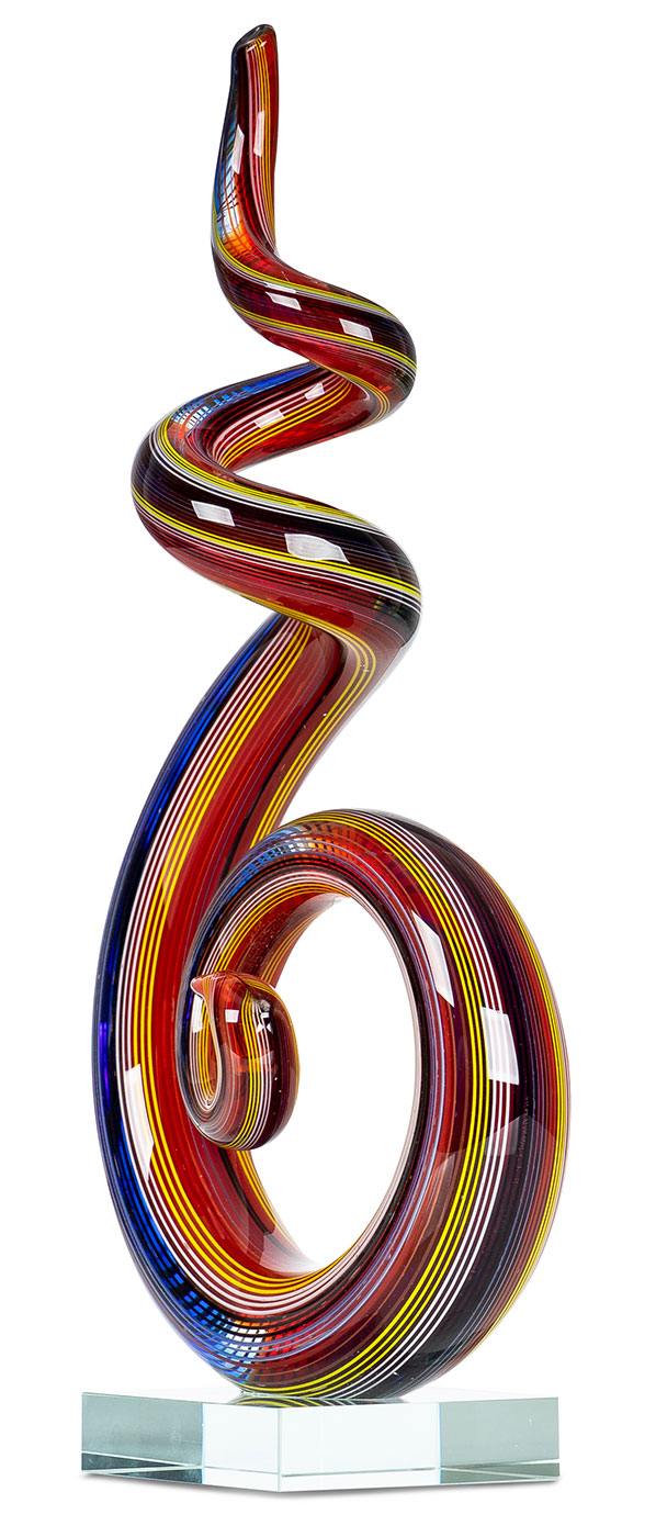 Designer Kunst Skulptur Dekofigur  34x16 cm Glas Unikat Thai Chi Glasskulptur