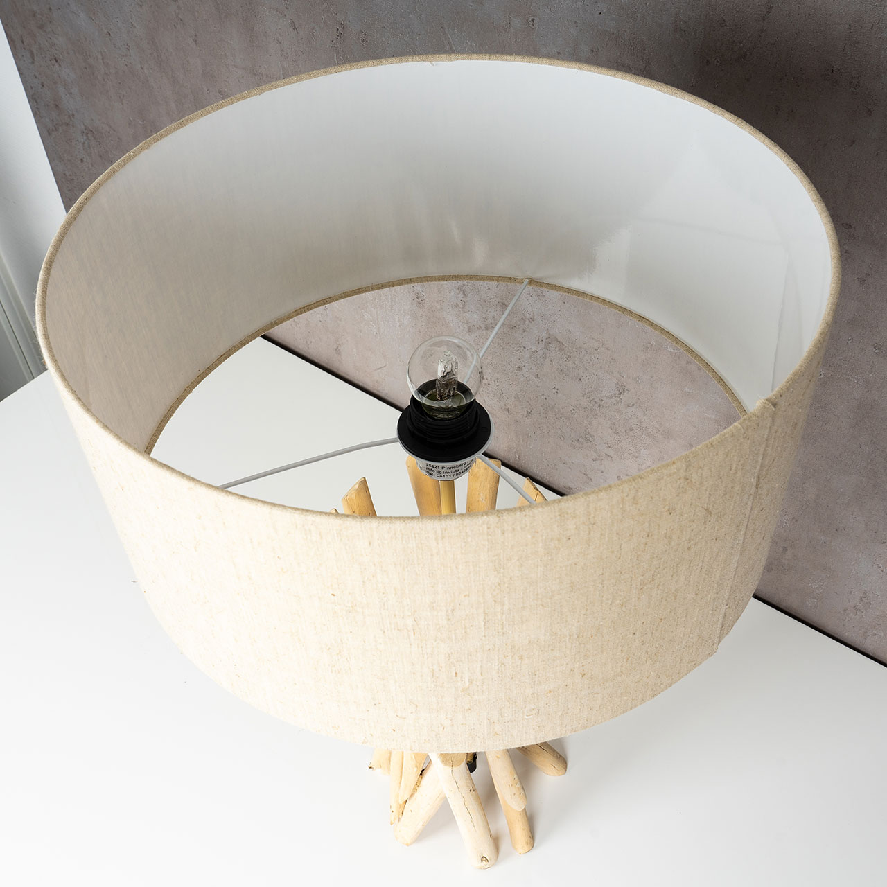 Lampe Tischlampe 62cm Holz Holzlampe Unikat Braun Treibholz Leuchte Deko