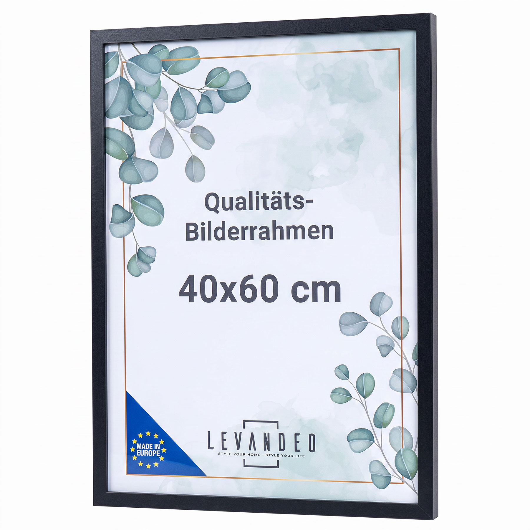Fotorahmen 40x60 Schwarz MDF Holz Bilderrahmen Posterrahmen Poster Kunstdrucke