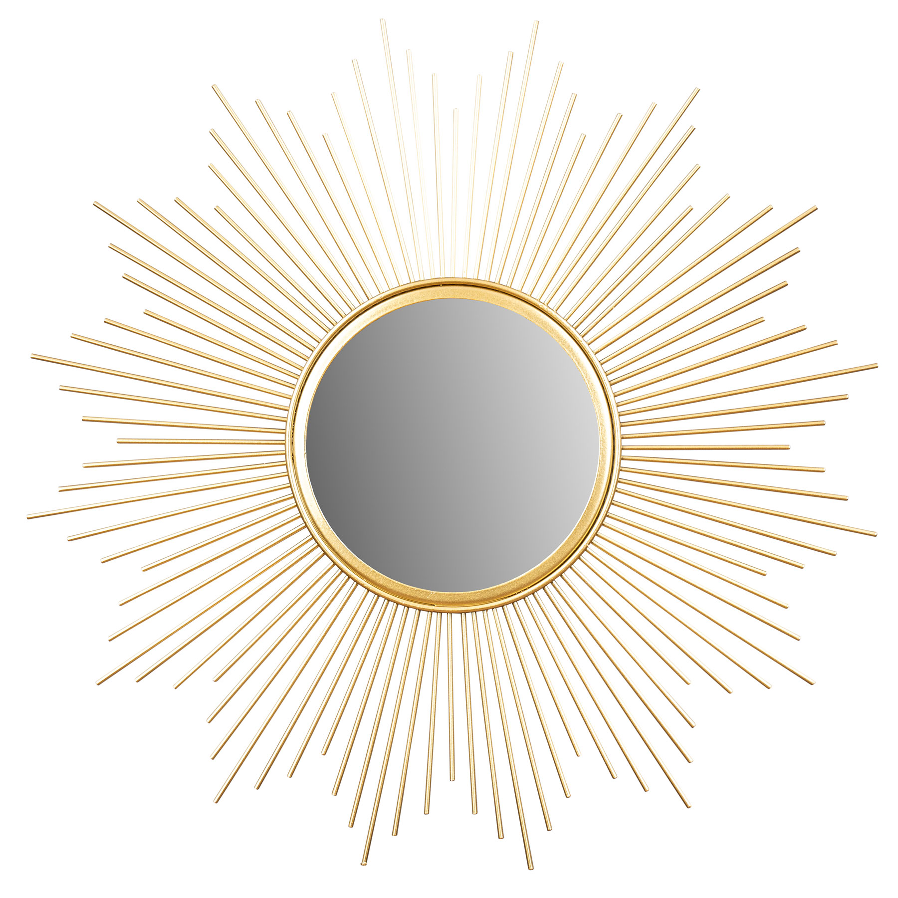 Sonnenspiegel Gold Ø 50cm Metall Deko Goldene Sonne Spiegel Wandspiegel Boho