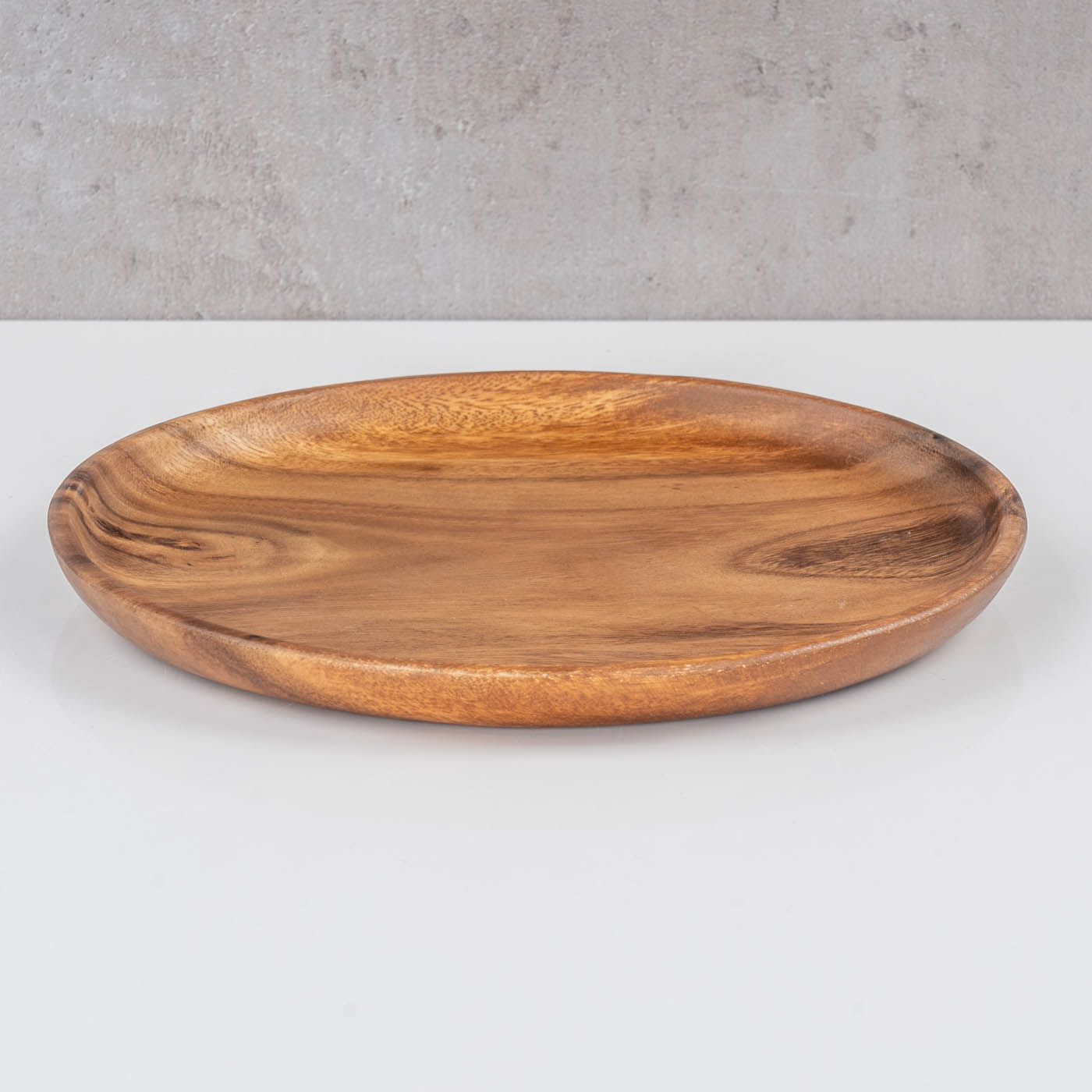 Holzteller Akazie rund 25cm Holz Schale Obstteller Deko Unikat