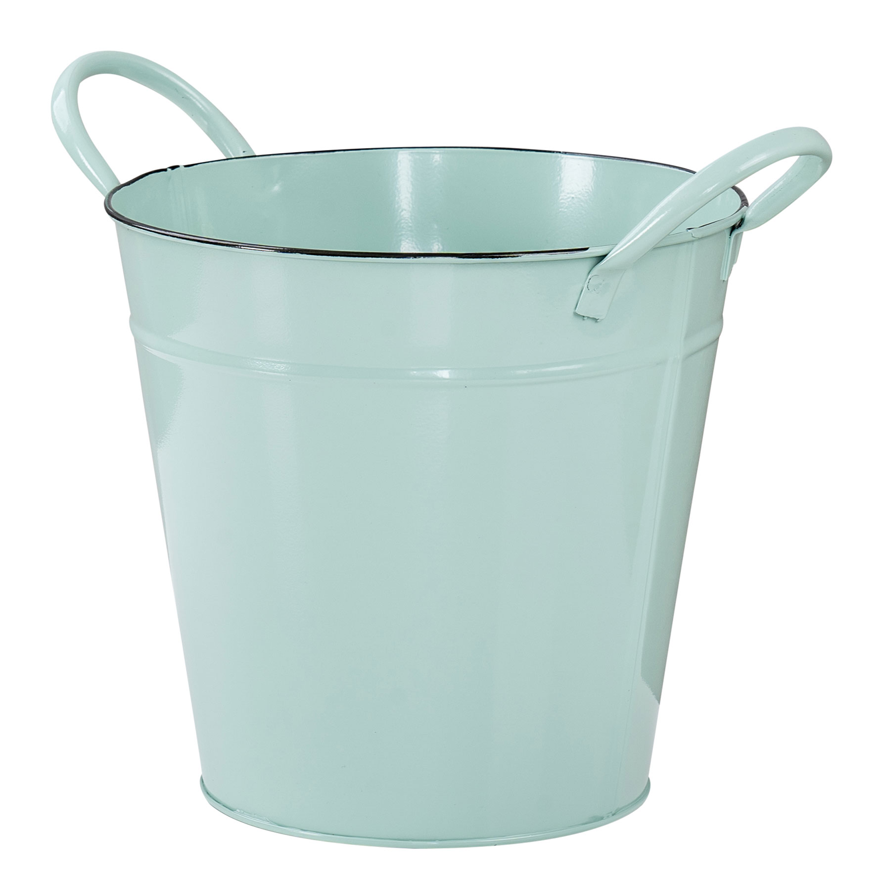 Pflanztopf Metall Eimer 18cm Grün Blumentopf Pflanzkübel Garten Deko Blumenkübel