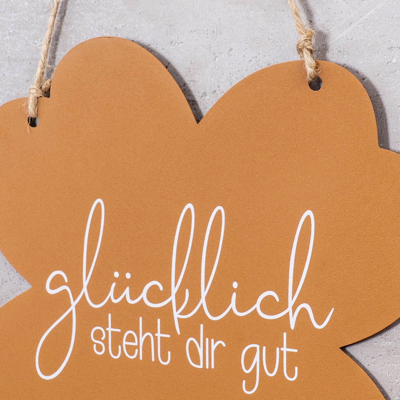 Schild Kleeblatt Glücklich steht dir Gartendeko Türschild Edelrost Wandbild Rostdeko