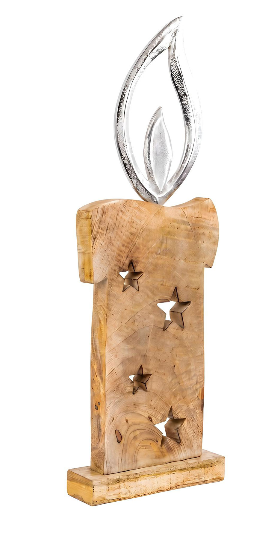 Weihnachtsdeko Kerze Mangoholz H50cm Deko Aufsteller Holz Metall Weihnachten