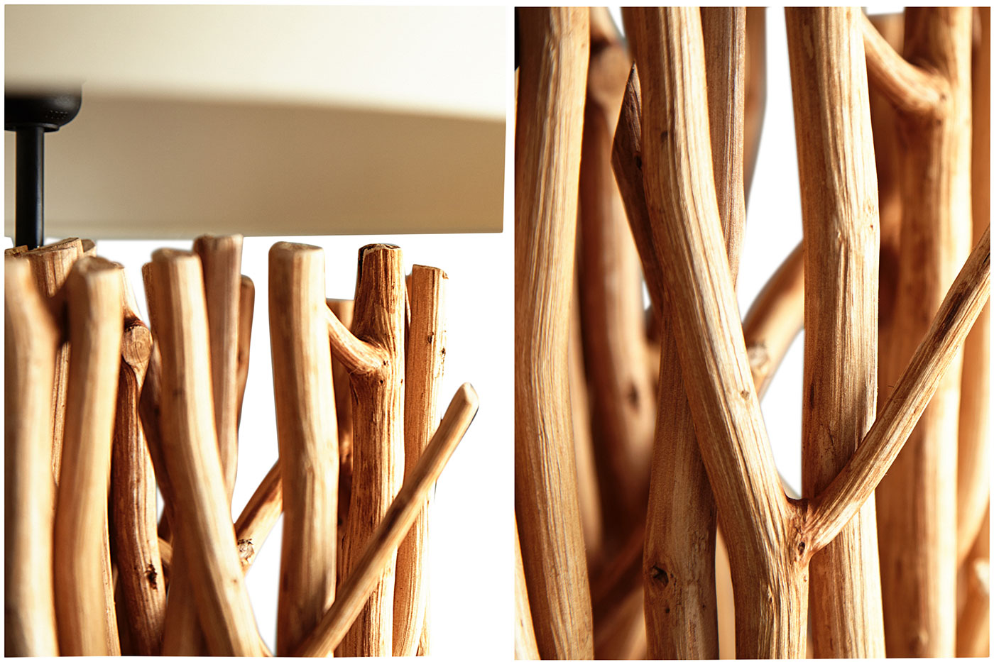 Lampe Stehlampe 175cm Holz Natur Beige Holzlampe Unikat Treibholz Leuchte