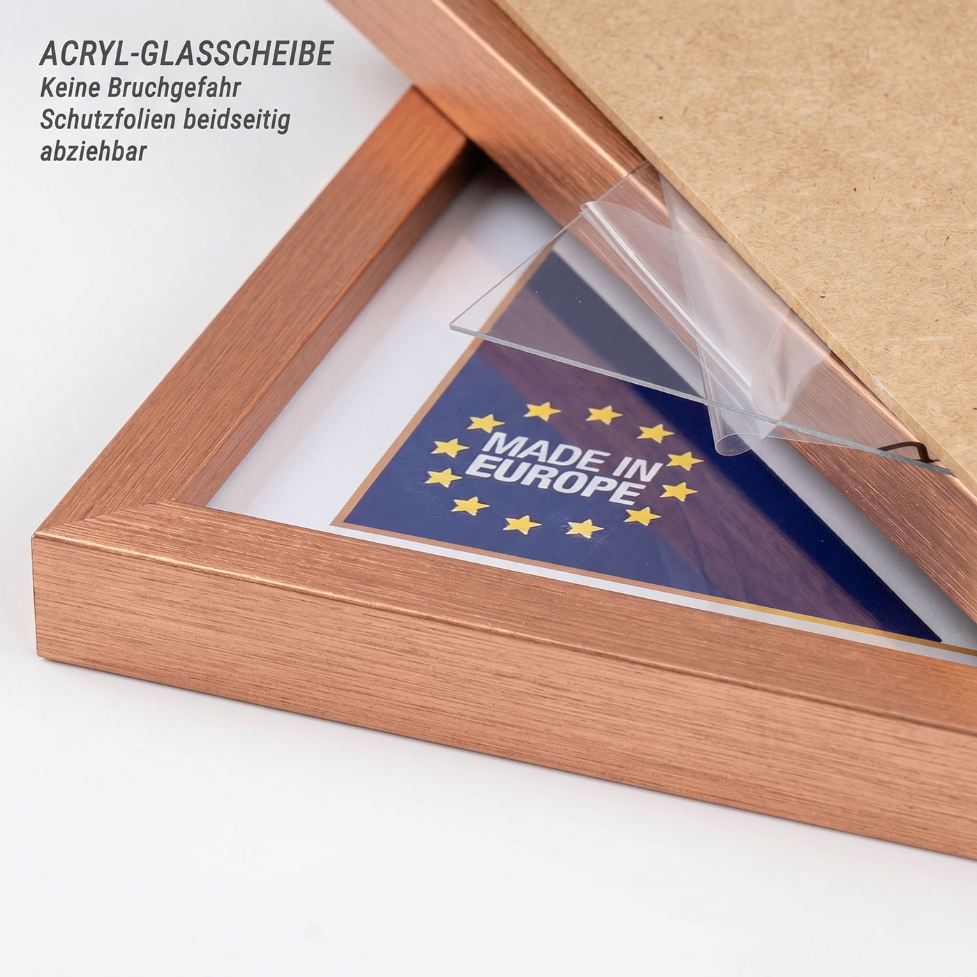 Bilderrahmen 40x60 Kupfer MDF Holz Fotorahmen Posterrahmen Wanddeko Einzelrahmen
