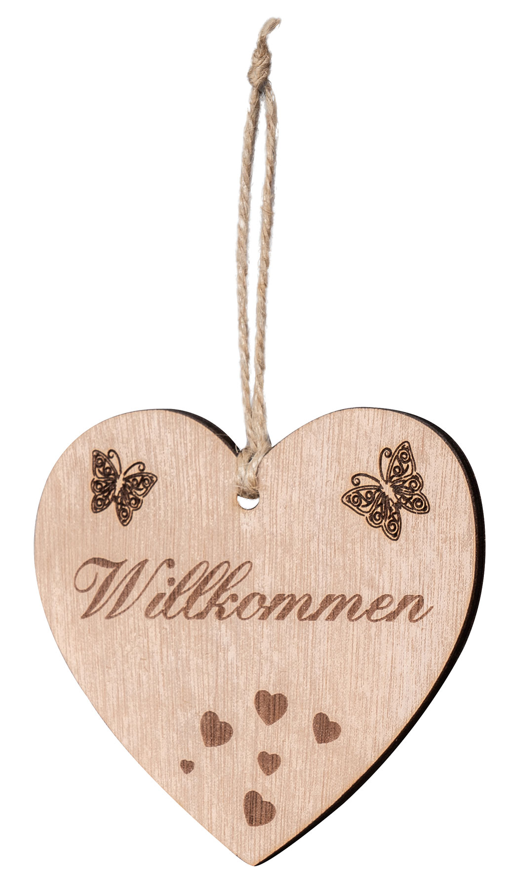 Herz Willkommen 10x9cm Birkenholz Sprüche Welcome Deko Holz Anhänger Geschenk