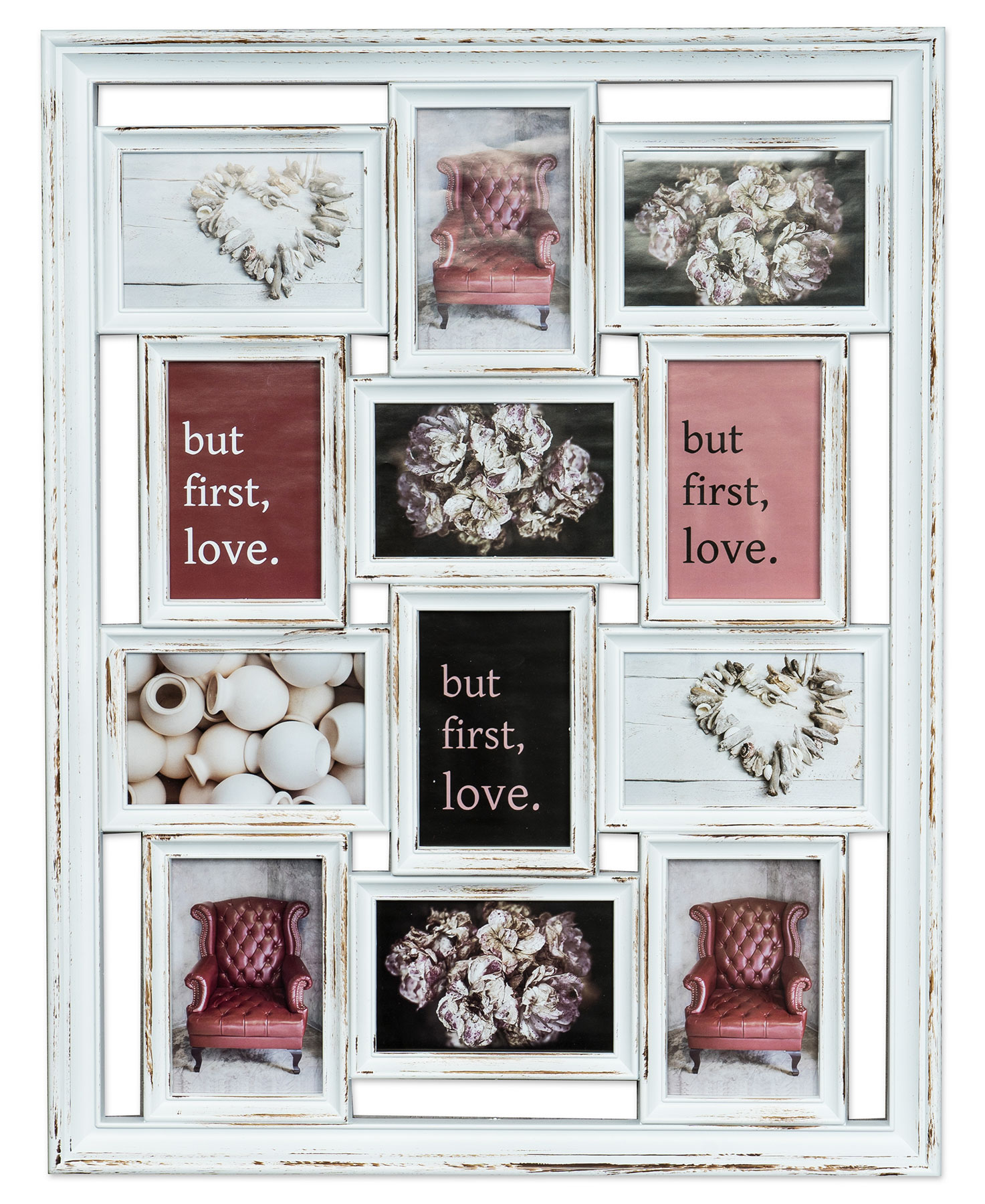 levandeo Bilderrahmen Weiß Collage 52x67cm 12 Fotos 10x15 Shabby Chic Vintage