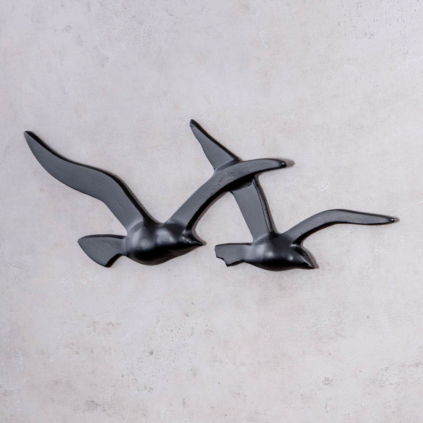 Wanddekoration Möwen Metall Schwarz Wandbild Maritim Wandskulptur Vogel Deko