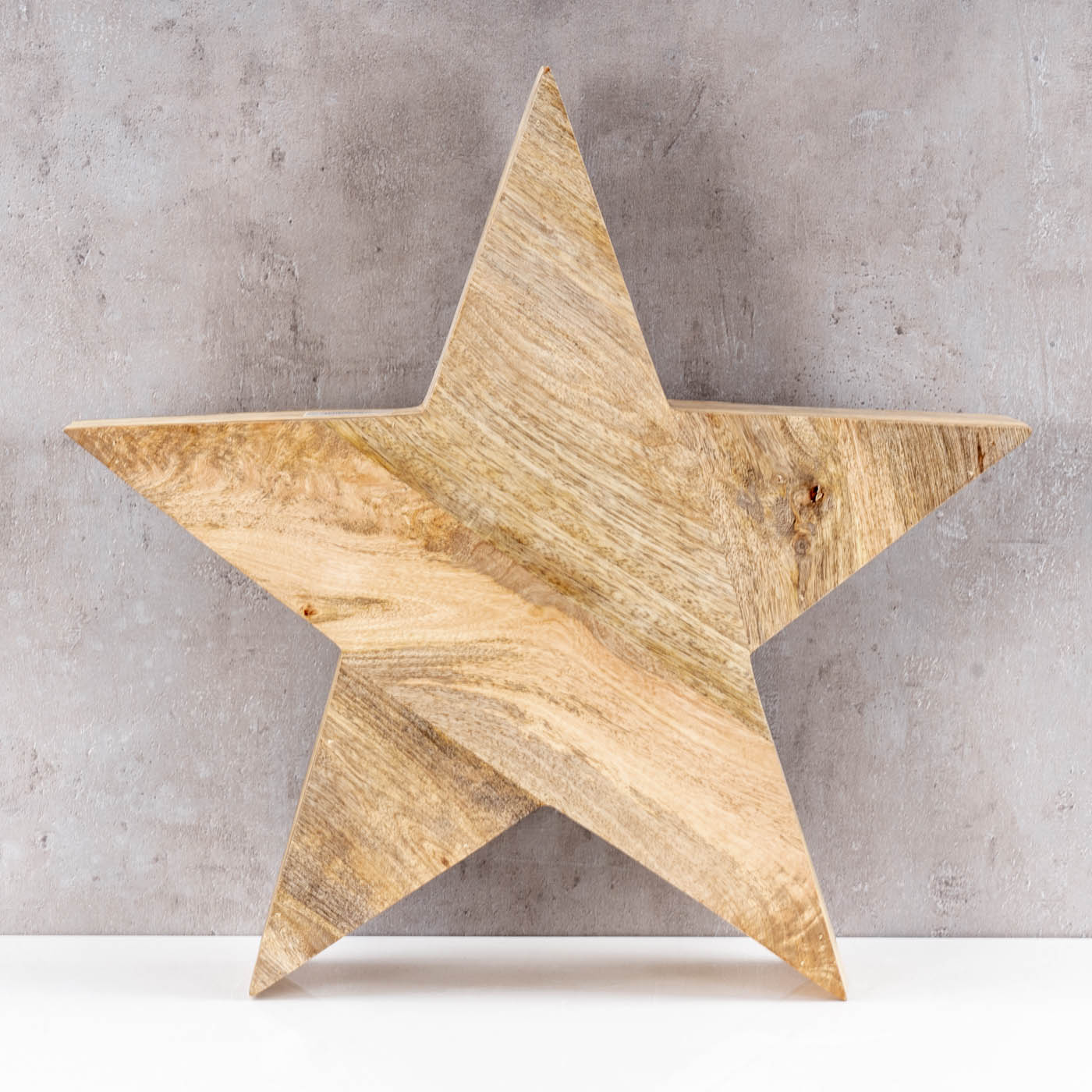 XL Stern Holzstern Mango 48cm Mangoholz Braun Natur Deko Tischdeko Holzdeko