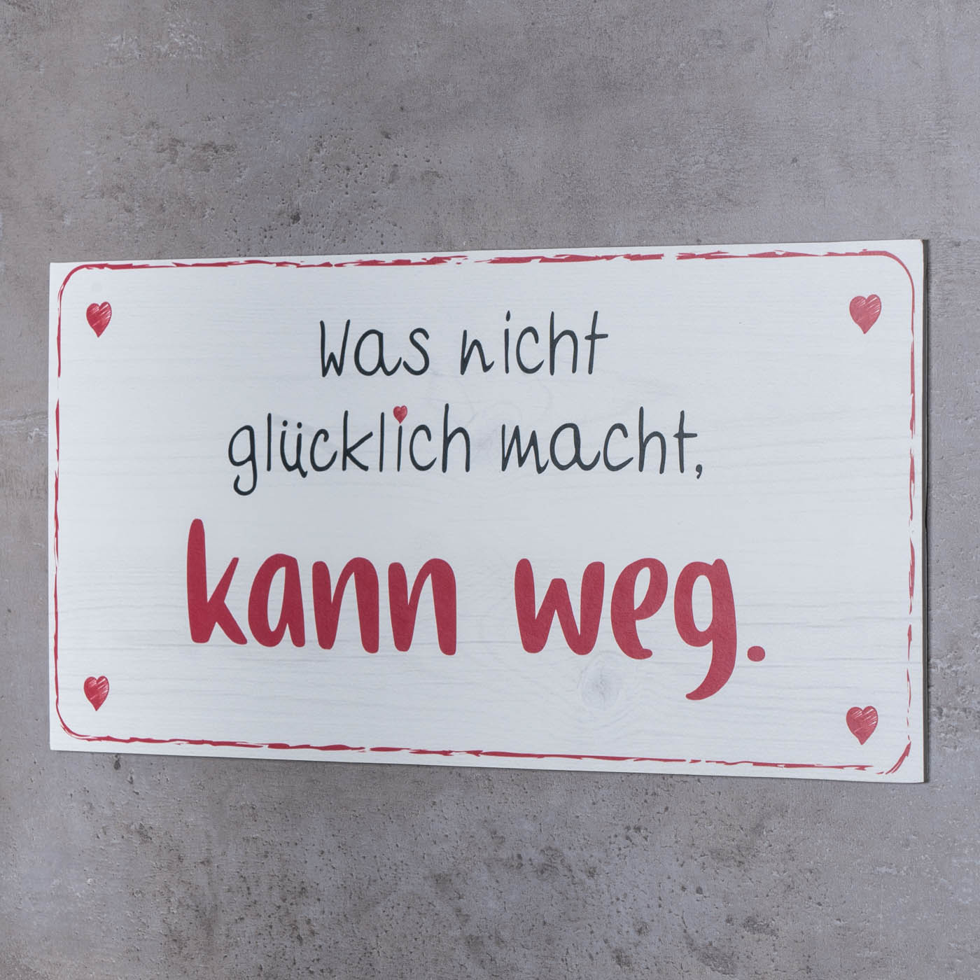Wandbild 40x20cm Glücklich Glück Spruch Deko Wandschild Geschenk Bild Wanddeko