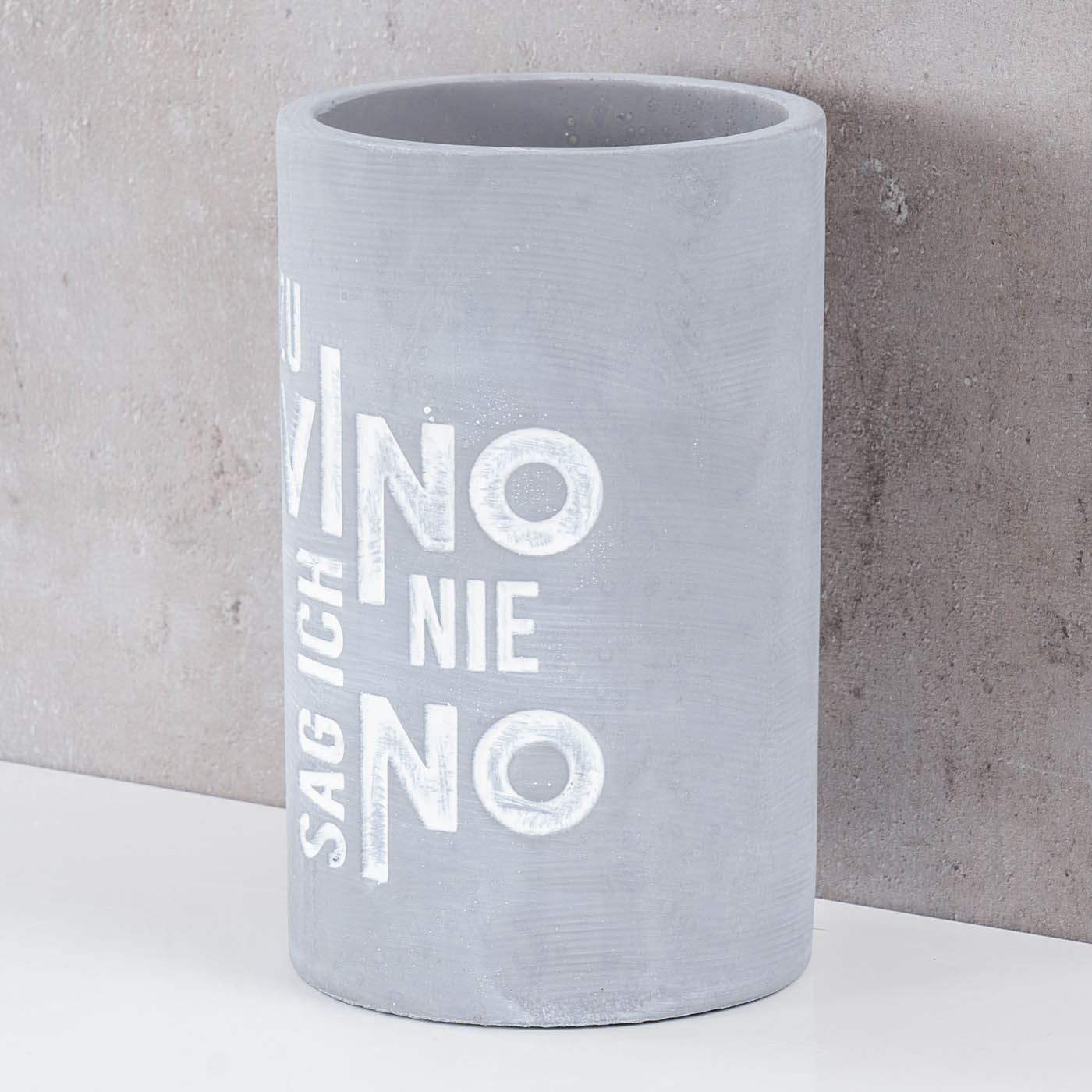 Flaschenkühler Beton Grau H21cm Weinkühler Spruch Zu Vino Sektkühler Tischdeko
