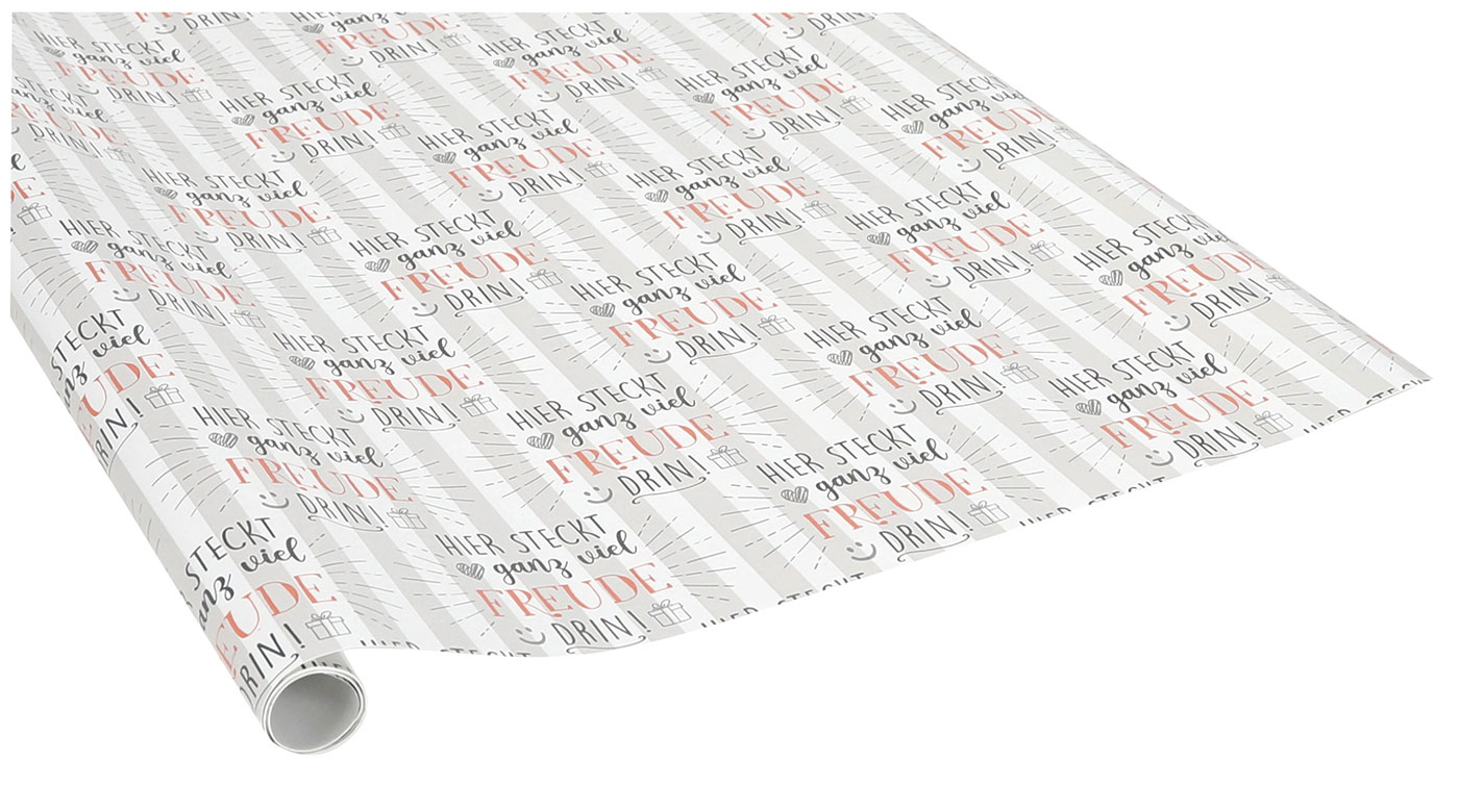 4 Rollen Geschenkpapier Set 70x200cm Geburtstag Weiß Braun Freunde Liebe Happy