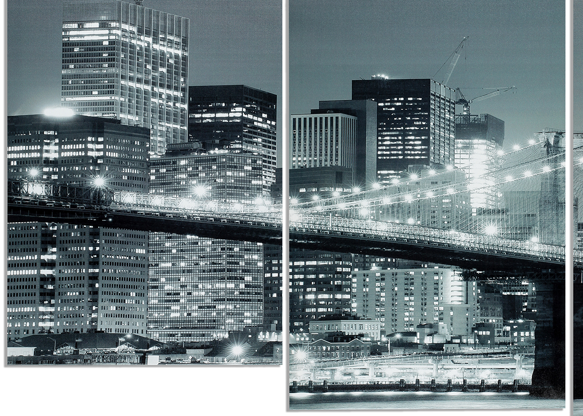 Wandbild 4 teilig New York Brooklyn Bridge USA Amerika Bild Leinwand