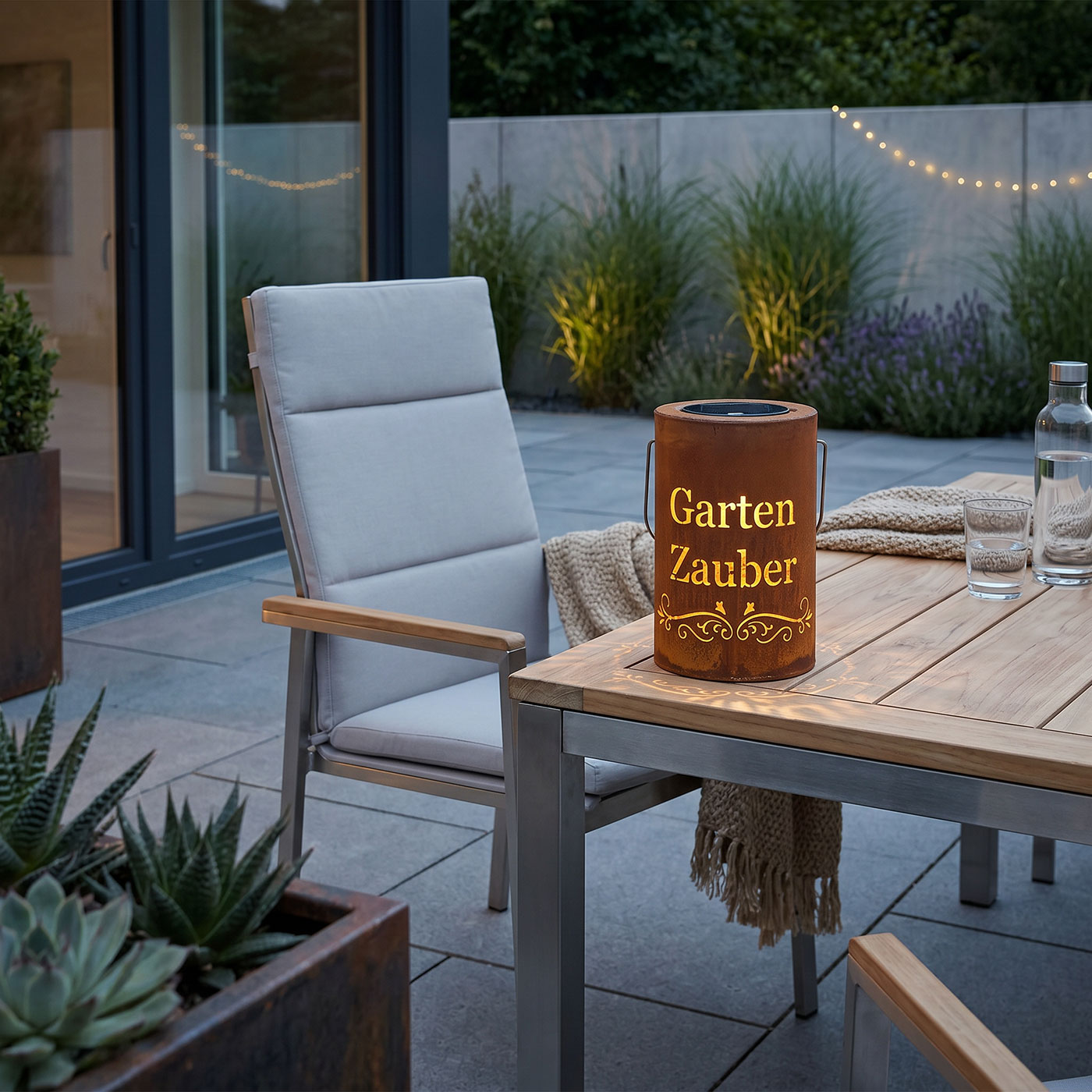 Solar Laterne Garten Zauber H20cm Gartenleuchte Edelrost Solarleuchte Gartendeko