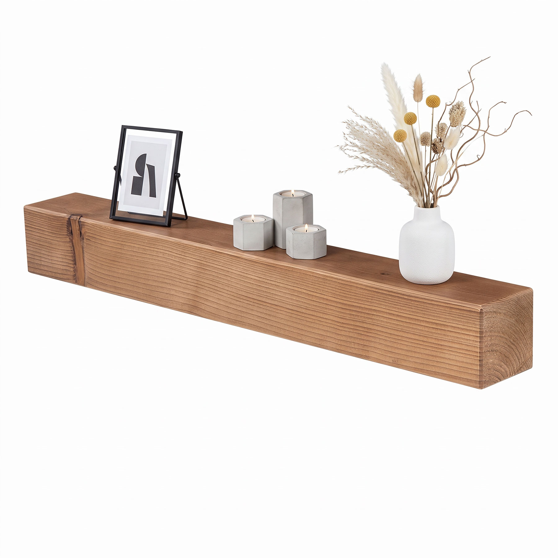 levandeo Wandregal Holz Massiv 80x10cm Eiche Farbig Wandboard Regal Vintage