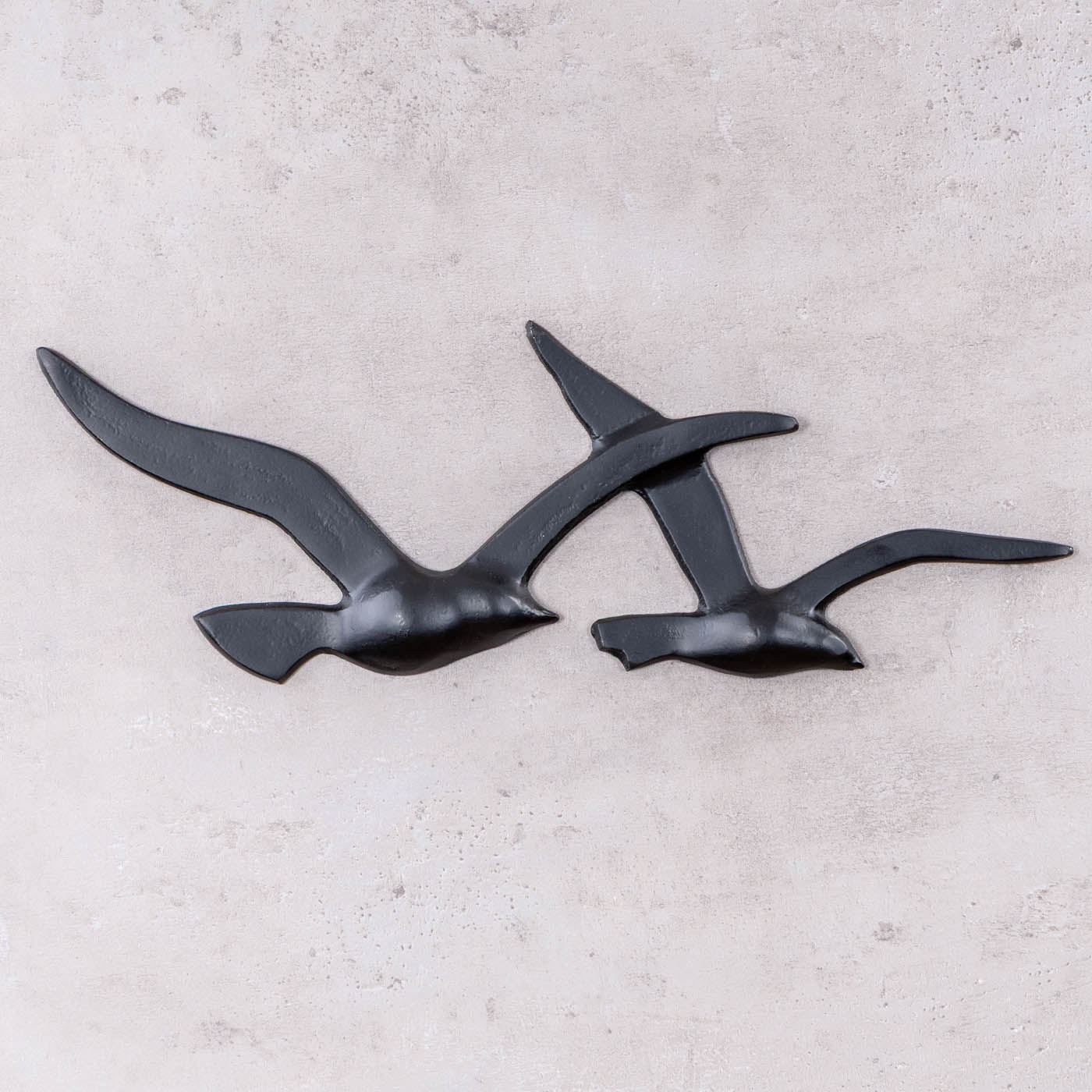 Wanddekoration Möwen Metall Schwarz Wandbild Maritim Wandskulptur Vogel Deko