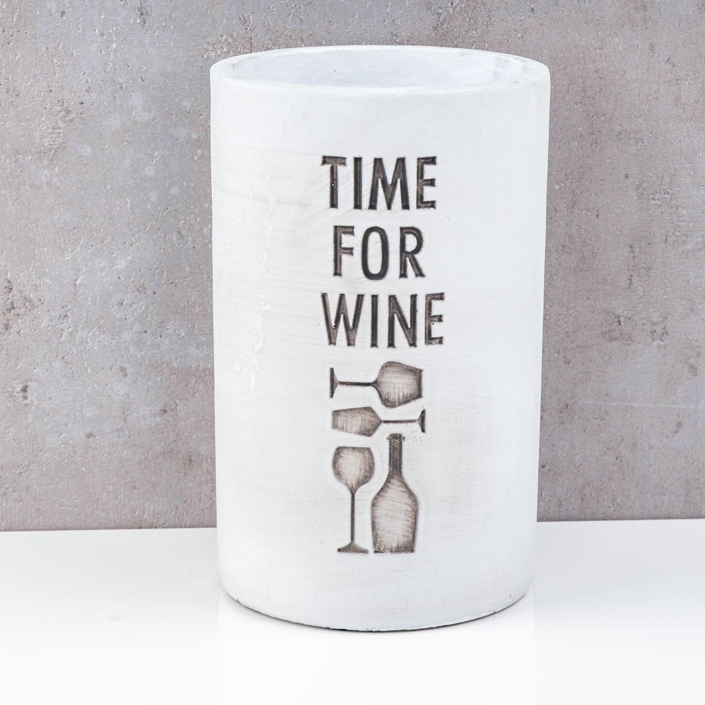 Beton Weinkühler Grau H21cm Flaschenkühler Time For Wine Sektkühler Tischdeko
