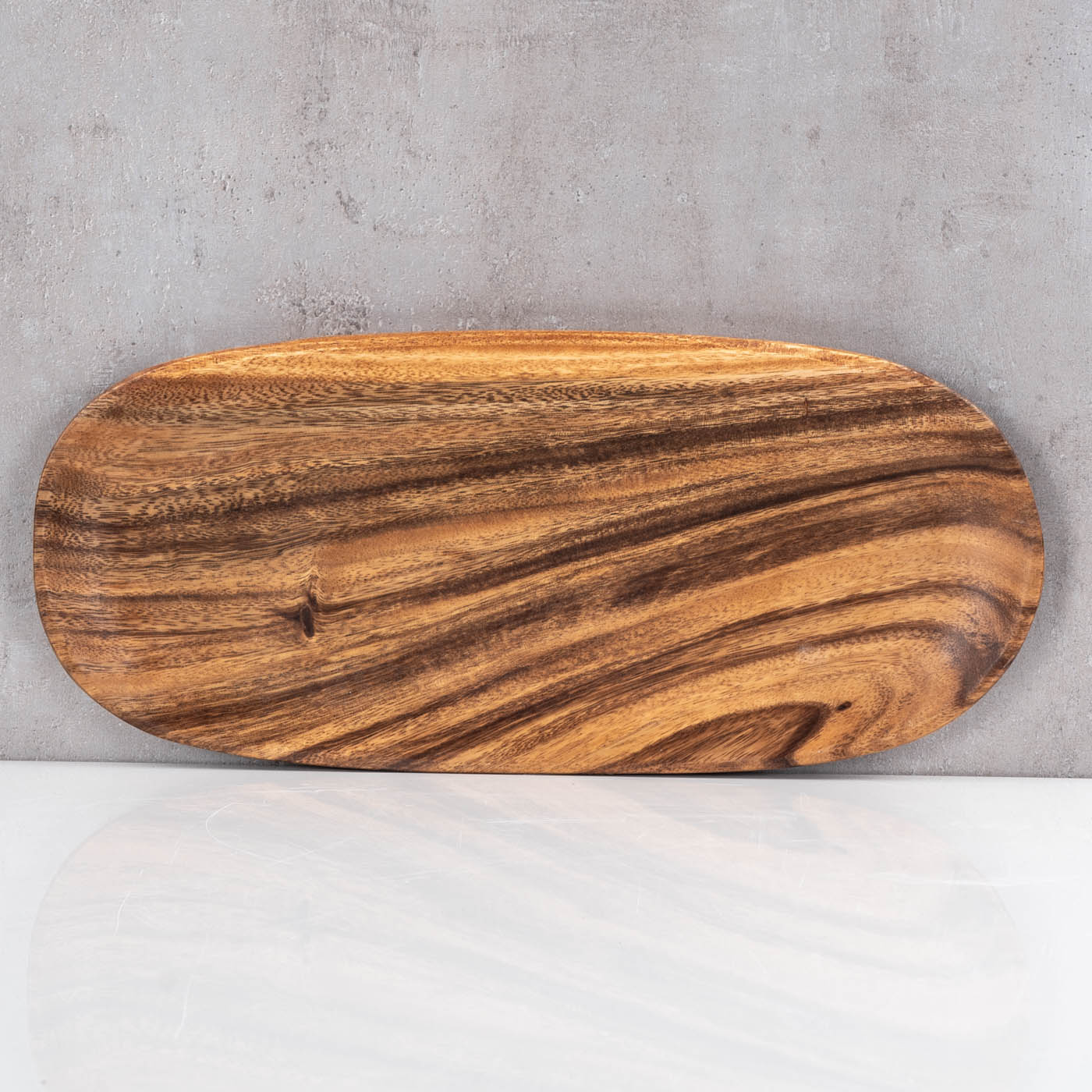 Holztablett Akazie 40x18cm Schale Obstschale Tablett Oval Rechteckig Holz Unikat