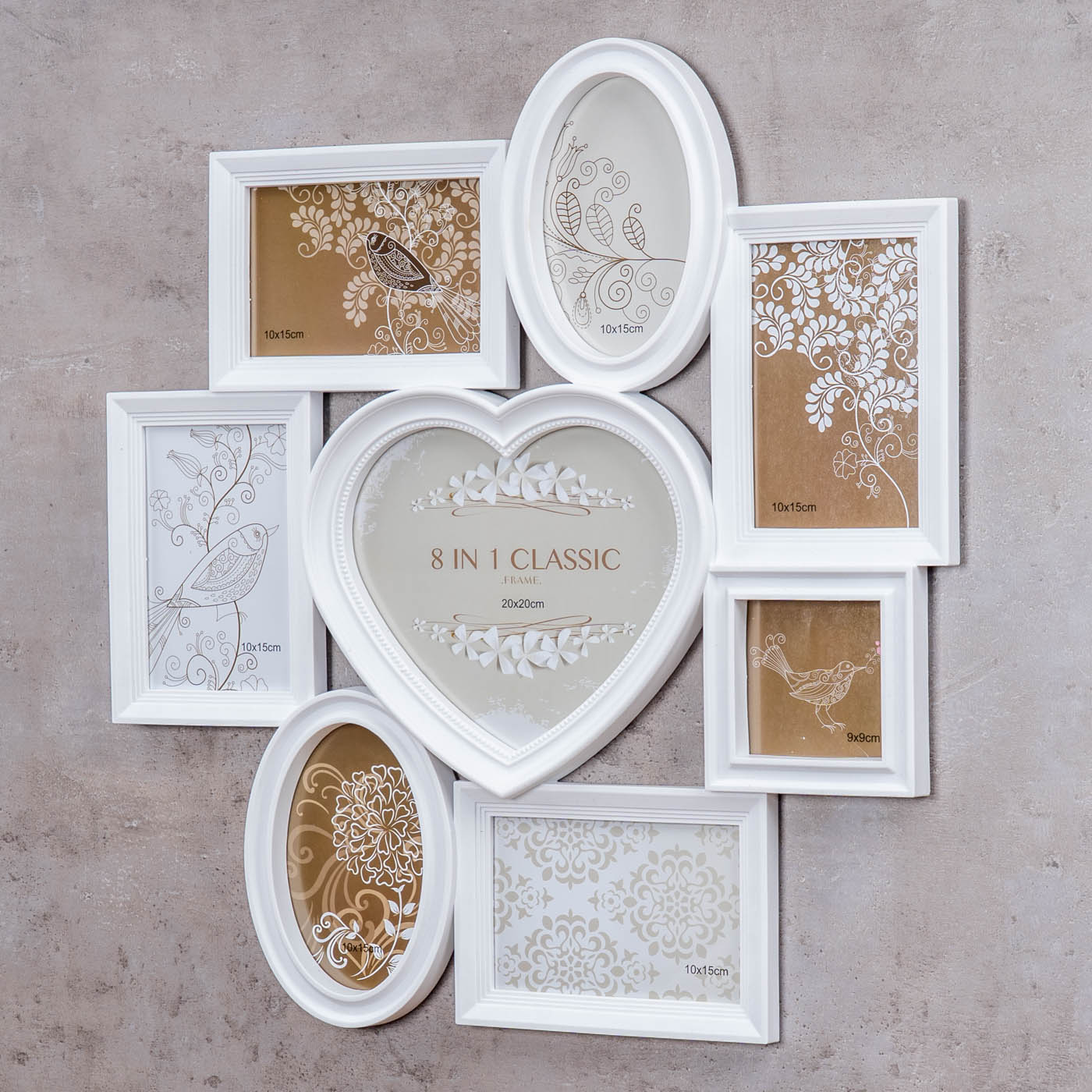 Fotorahmen Bilderrahmen Herz Weiß 8 Fotos Shabby Chic Landhaus Collage Hochzeit