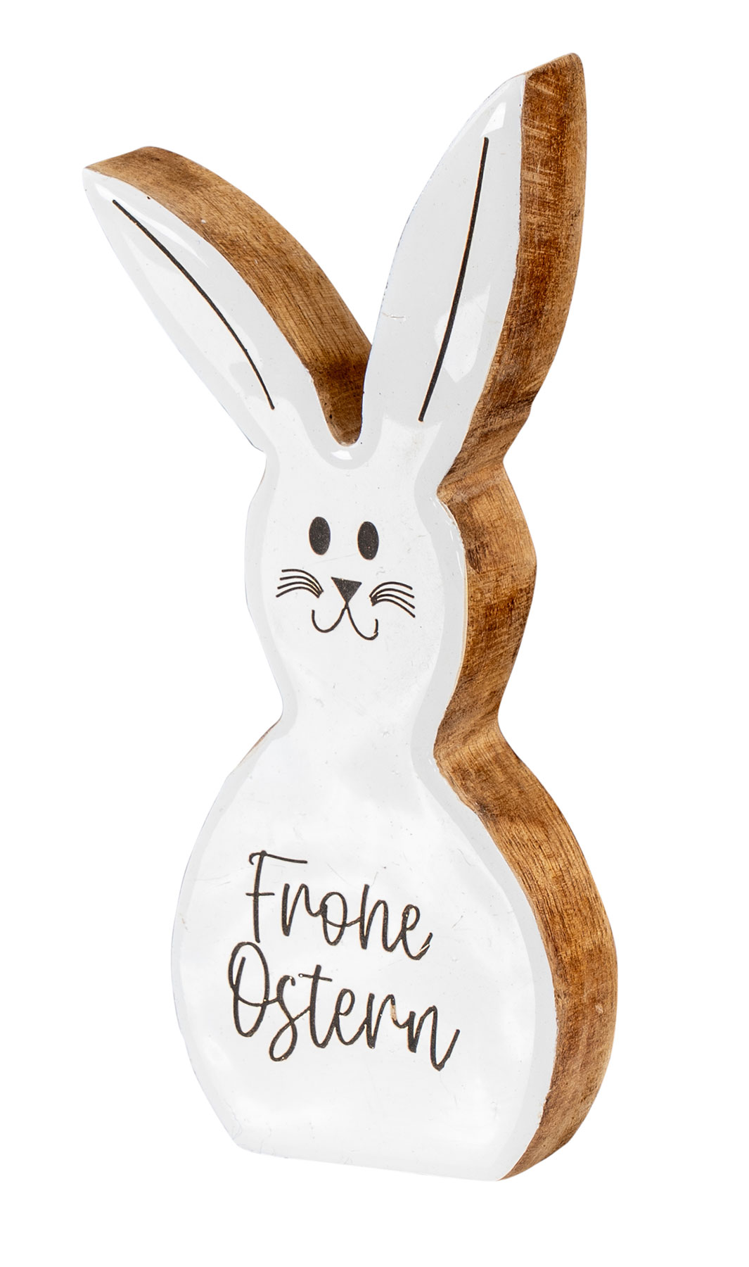 Deko Aufsteller Hase H21cm Mango Weiß Natur Braun Tischdeko Osterhase Osterdeko