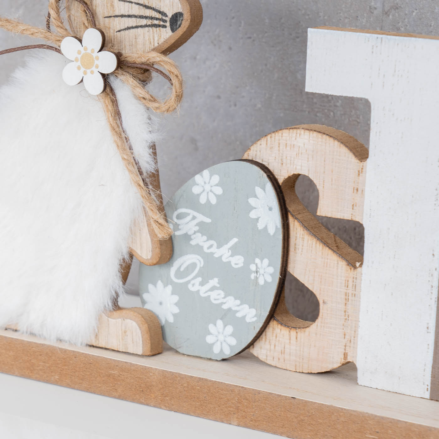 Schriftzug Ostern B x H: 34x17cm Hase Holz Tischdeko Bunt Aufsteller Deko Figur