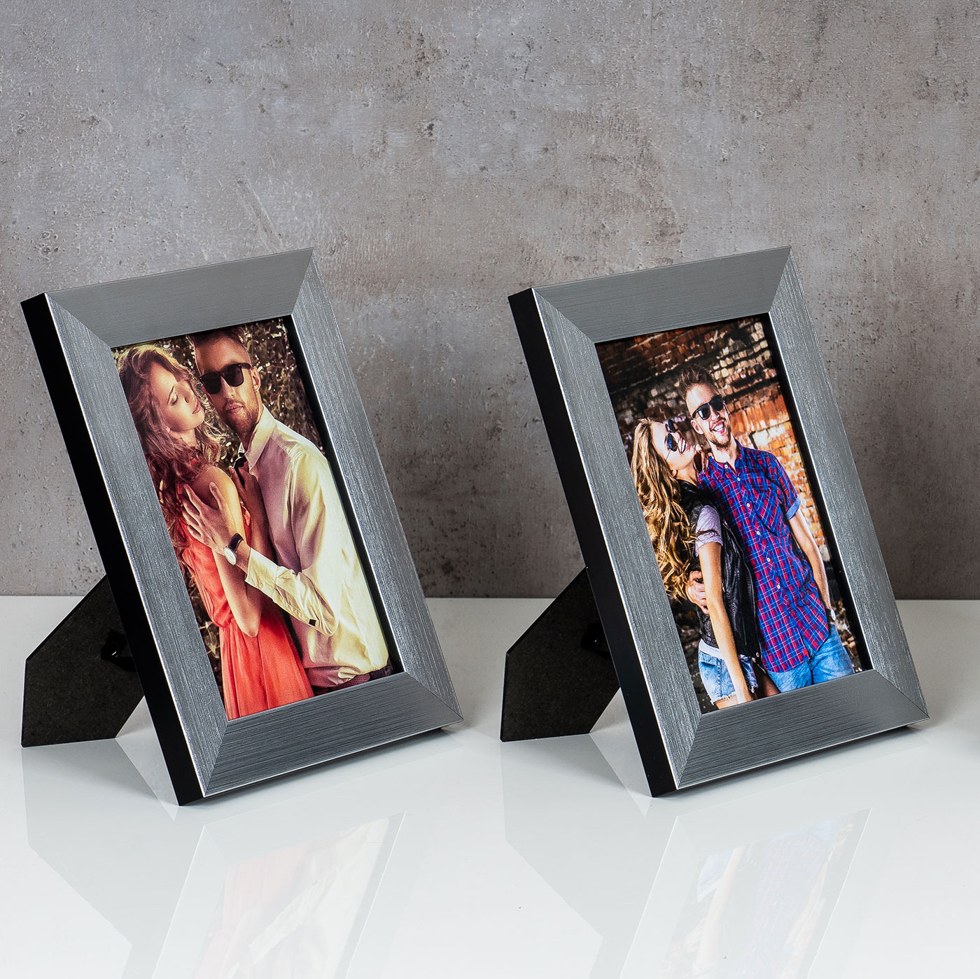 2er Set Bilderrahmen 13x18cm Aluminium Schwarz Fotorahmen Einzelrahmen Tischdeko