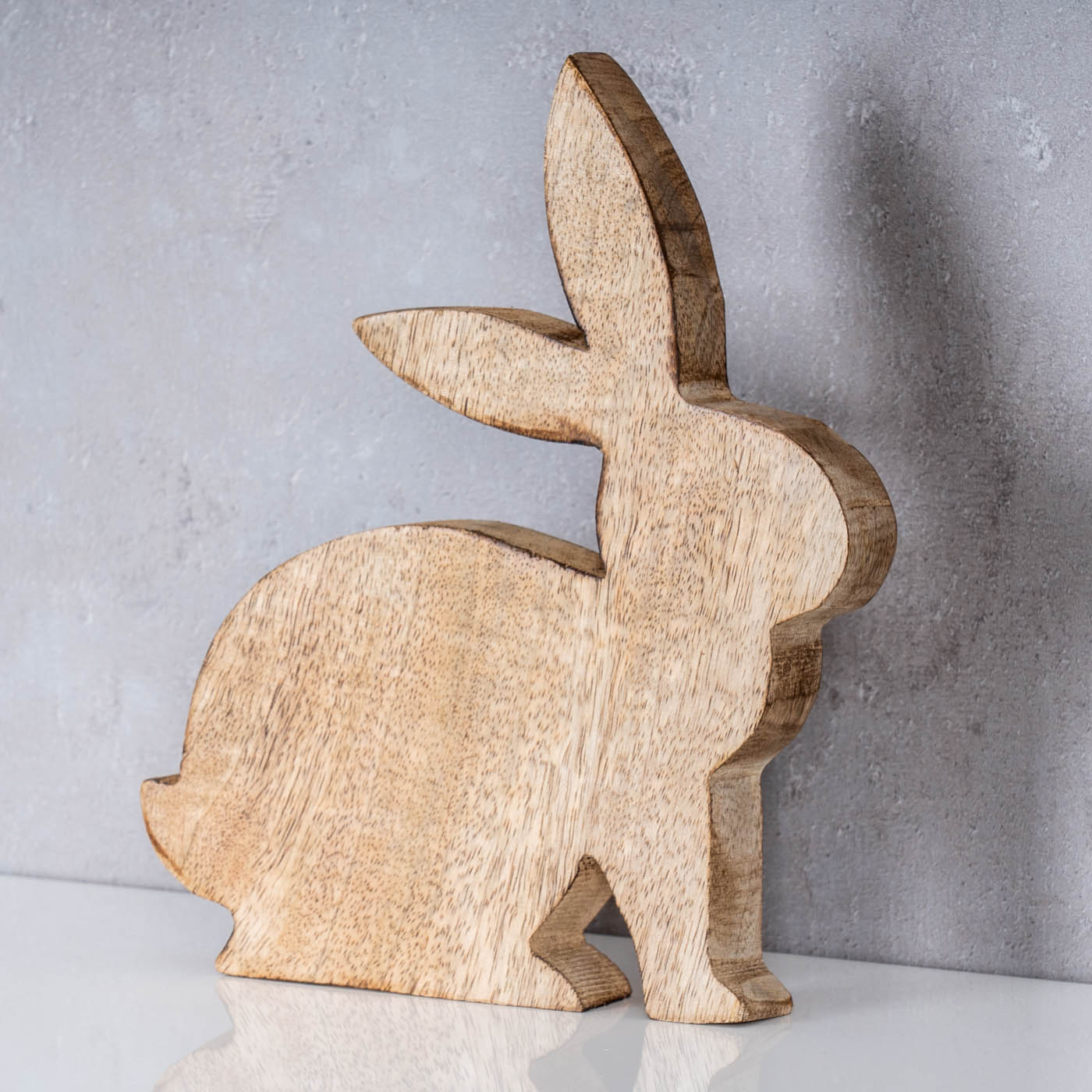 Osterhase H20cm Mangoholz Holz Hase Osterdeko Dekoaufsteller Deko Figur Frühling