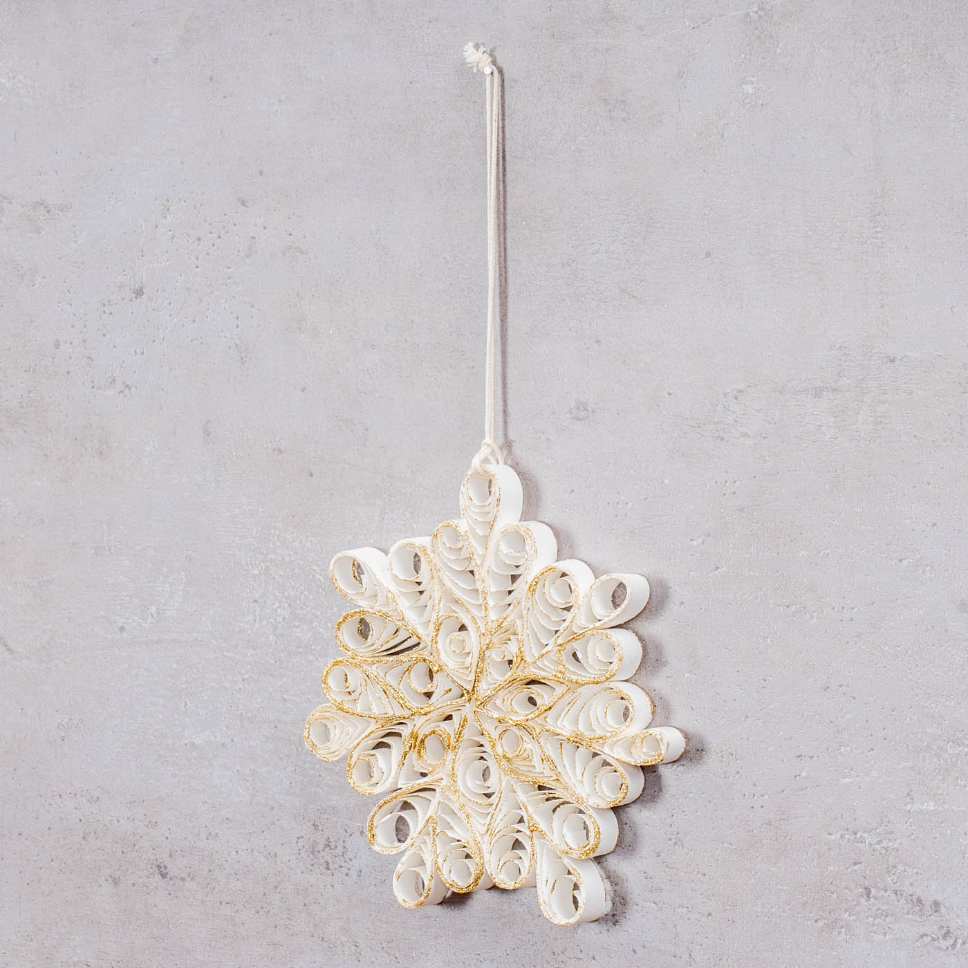 2er Set Schneeflocke Weihnachten 15cm Papier Deko Anhänger Weiß Weihnachtsdeko